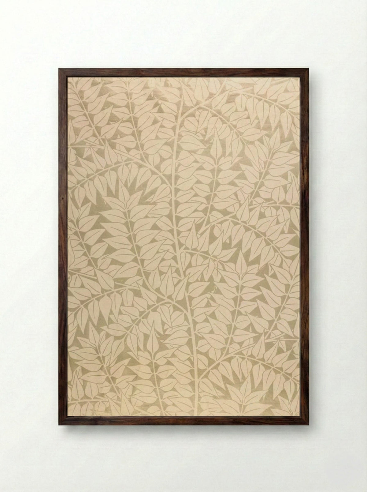 Branch - William Morris - Framed Print Dark Wood