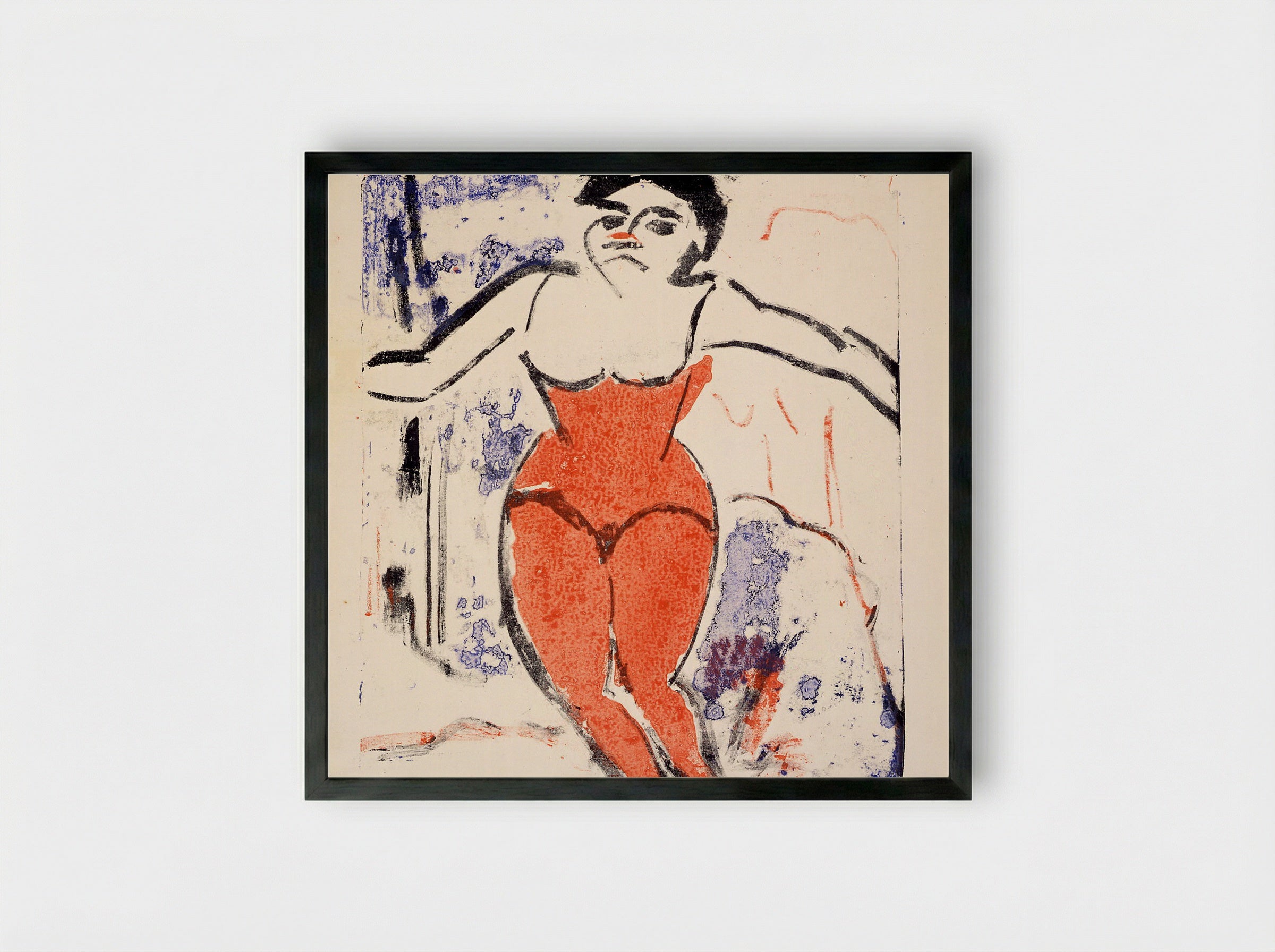 Artist Begging for Applause - Ernst Ludwig Kirchner - Framed Print Black