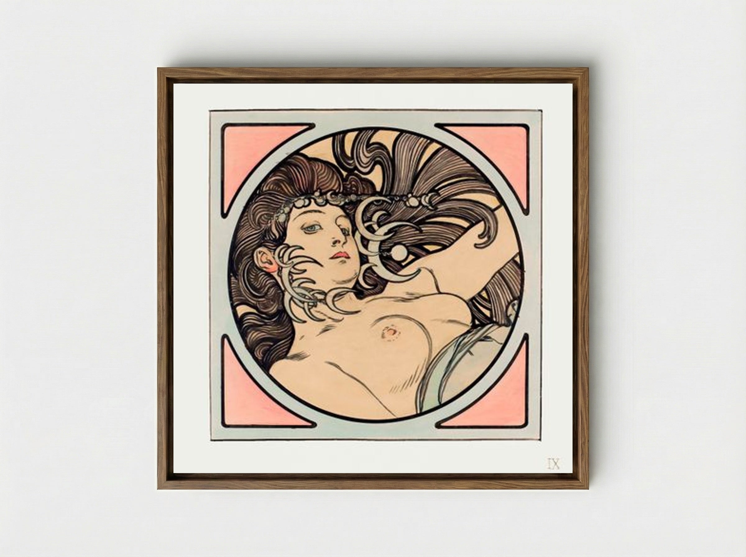 Stained Glass Window for the Facade of the Fouquet Boutique - Alphonse Mucha - Framed Canvas Wood