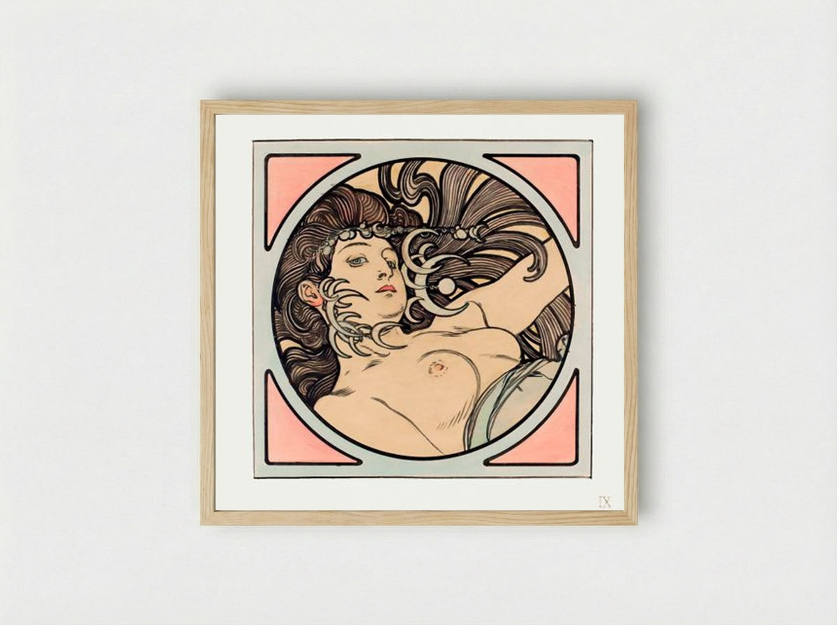 Stained Glass Window for the Facade of the Fouquet Boutique - Alphonse Mucha - Framed Print Wood
