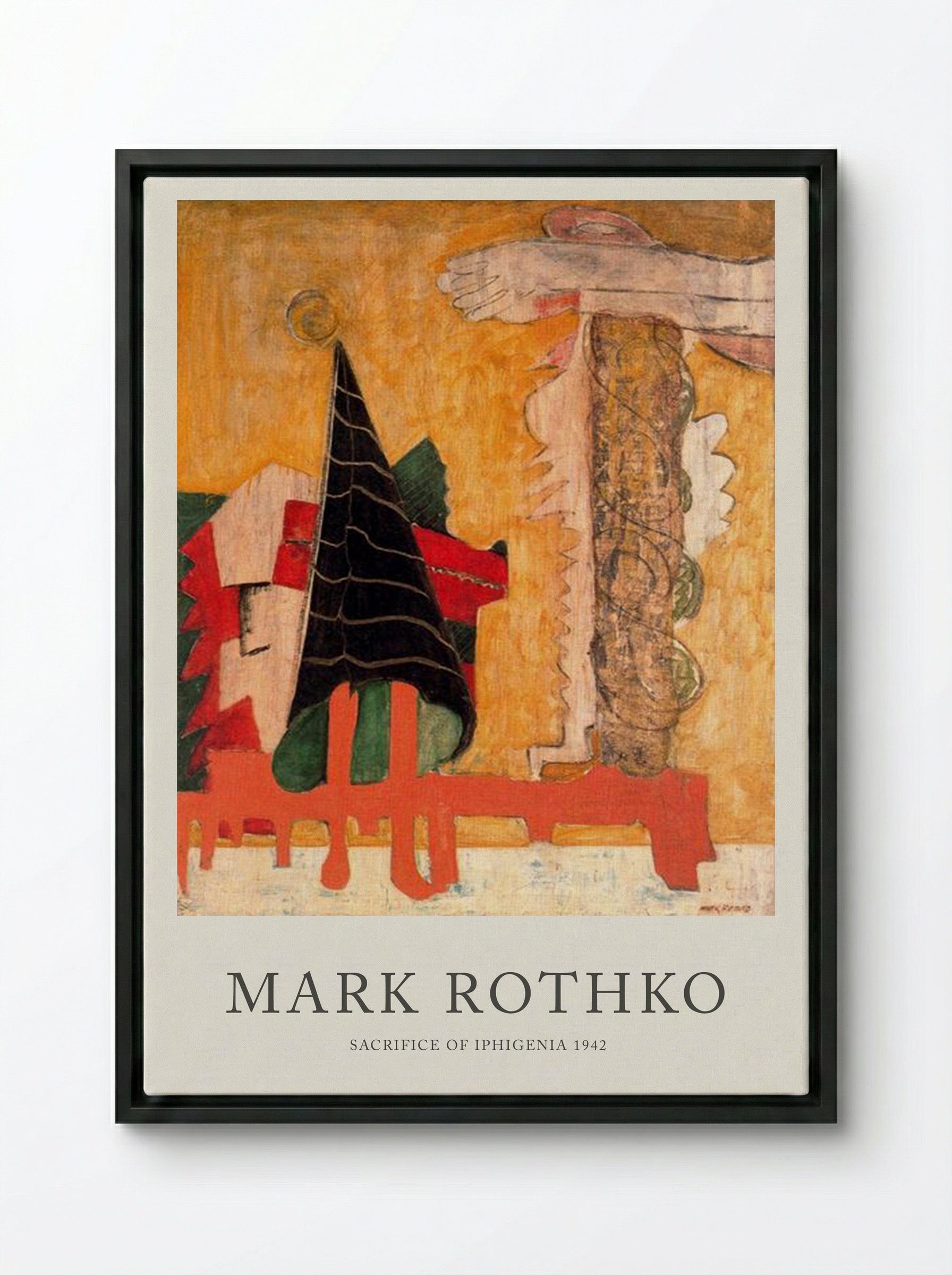 Sacrifice of Iphigenia - Mark Rothko - Framed Canvas Black