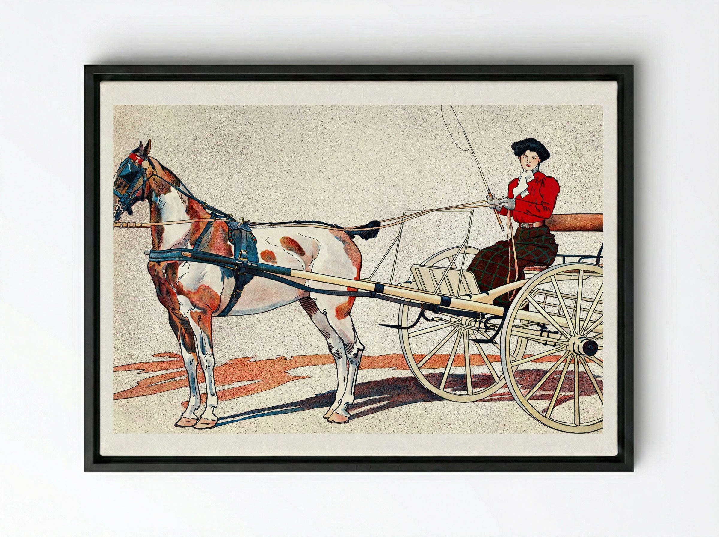 A Kentucky Breaking Cart - Edward Penfield - Framed Canvas Black