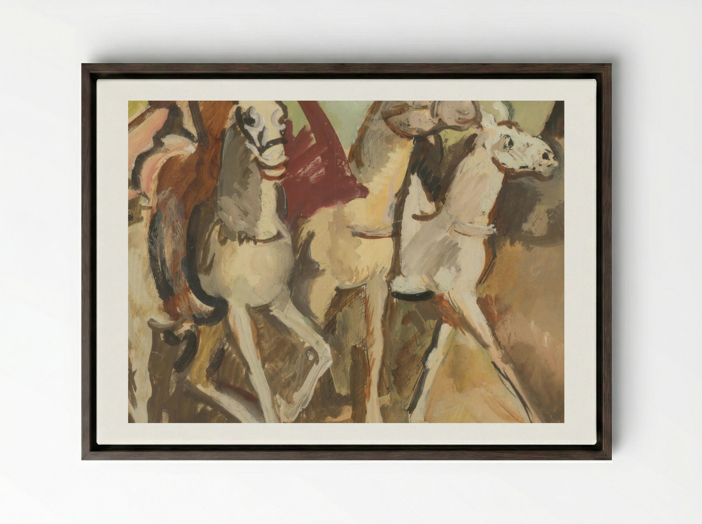 Horse Riders - Cyprián Majerník - Framed Canvas Dark Wood