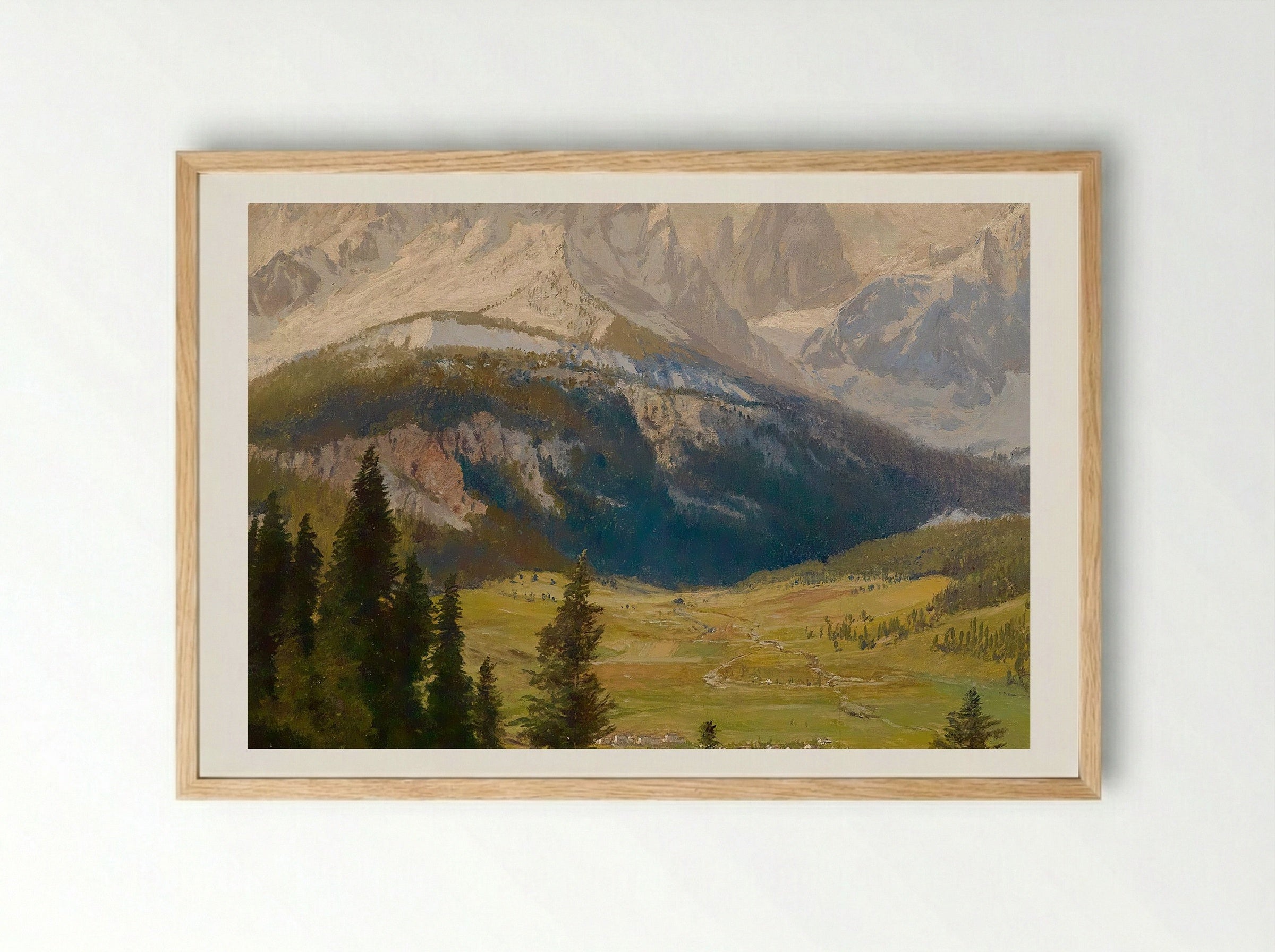 Sexten Village, Sexten Sundial, Sexten Dolomites, and the Fischleital Valley - Karl Köck - Framed Print Wood