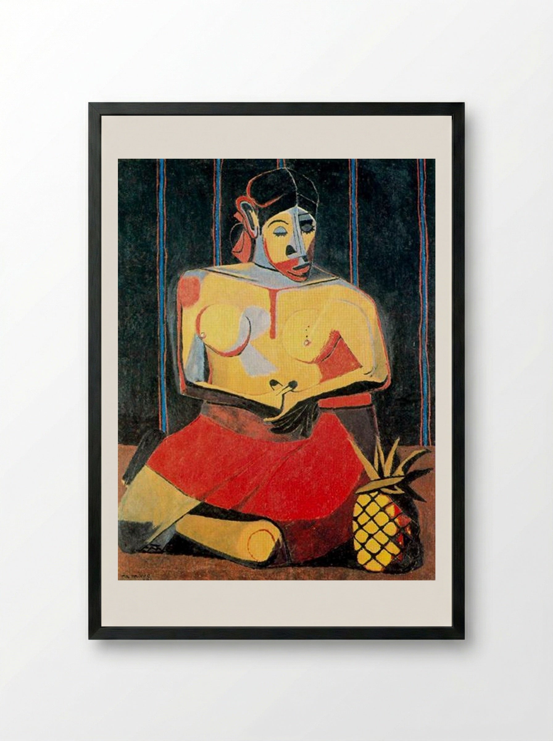 Woman with Pineapple - Rufino Tamayo - Framed Print Black