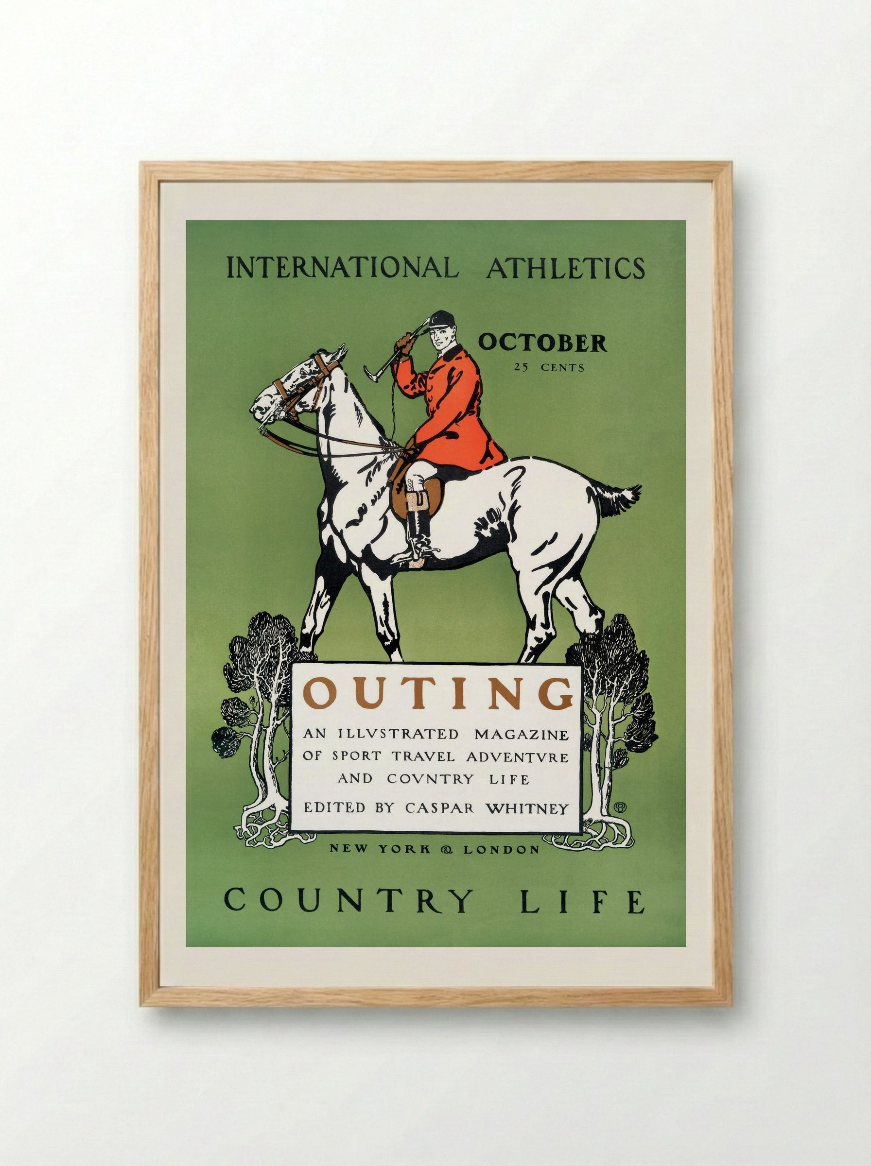 Outing, October (Magazine Cover) - Edward Penfield - Framed Print Wood