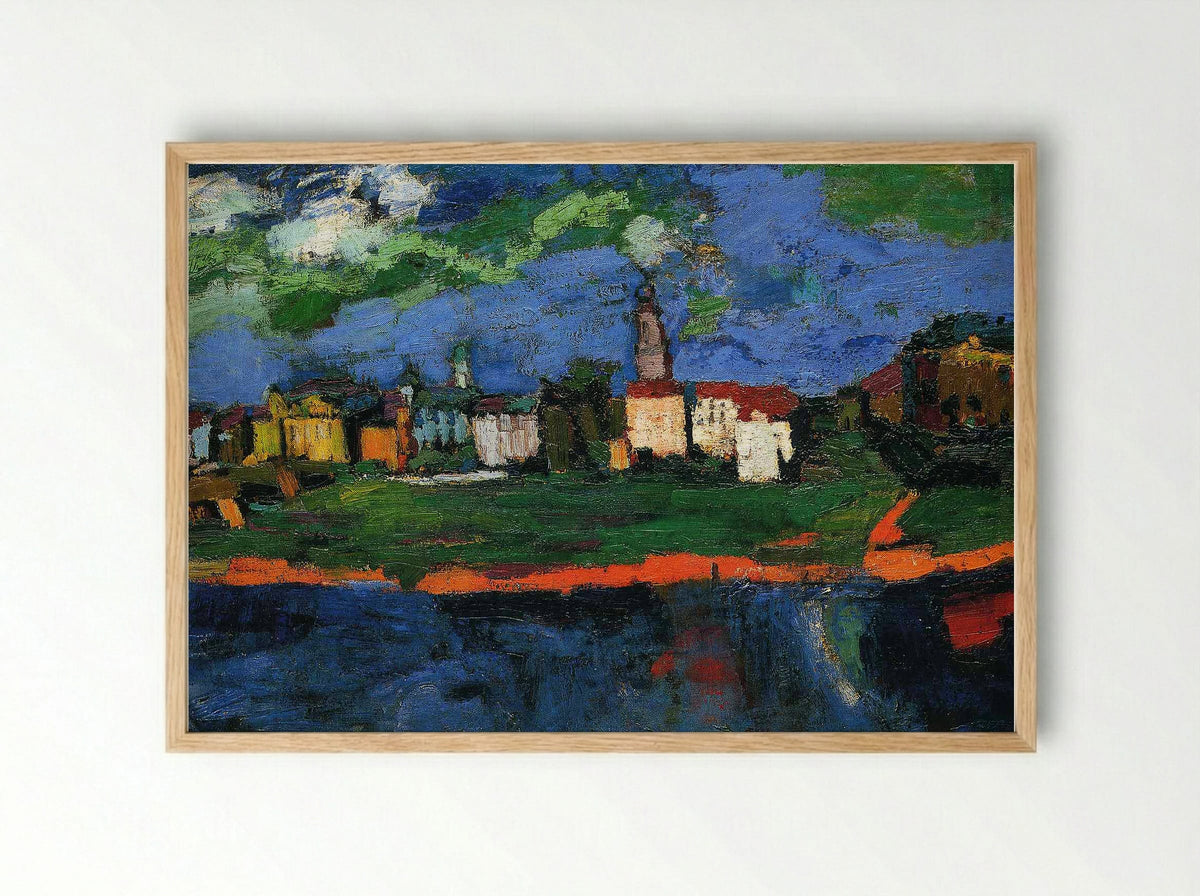 The Elbe Near Dresden - Oskar Kokoschka - Framed Print Wood