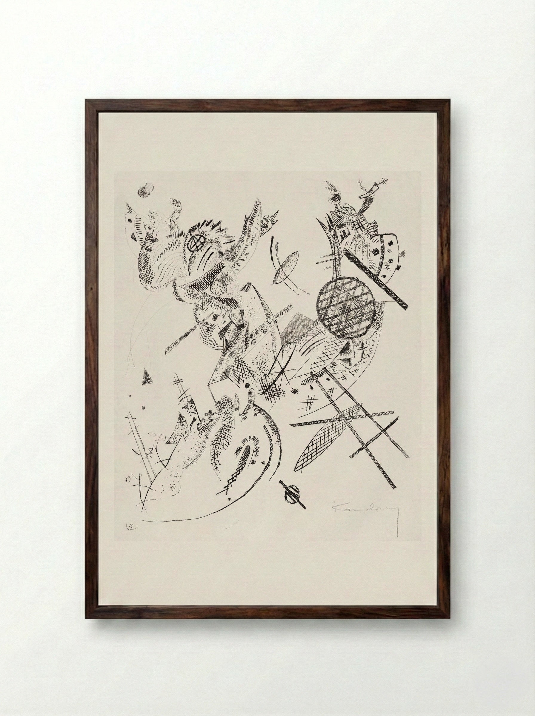 Kleine Welten XII (Small Worlds XII) - Wassily Kandinsky - Framed Print Dark Wood
