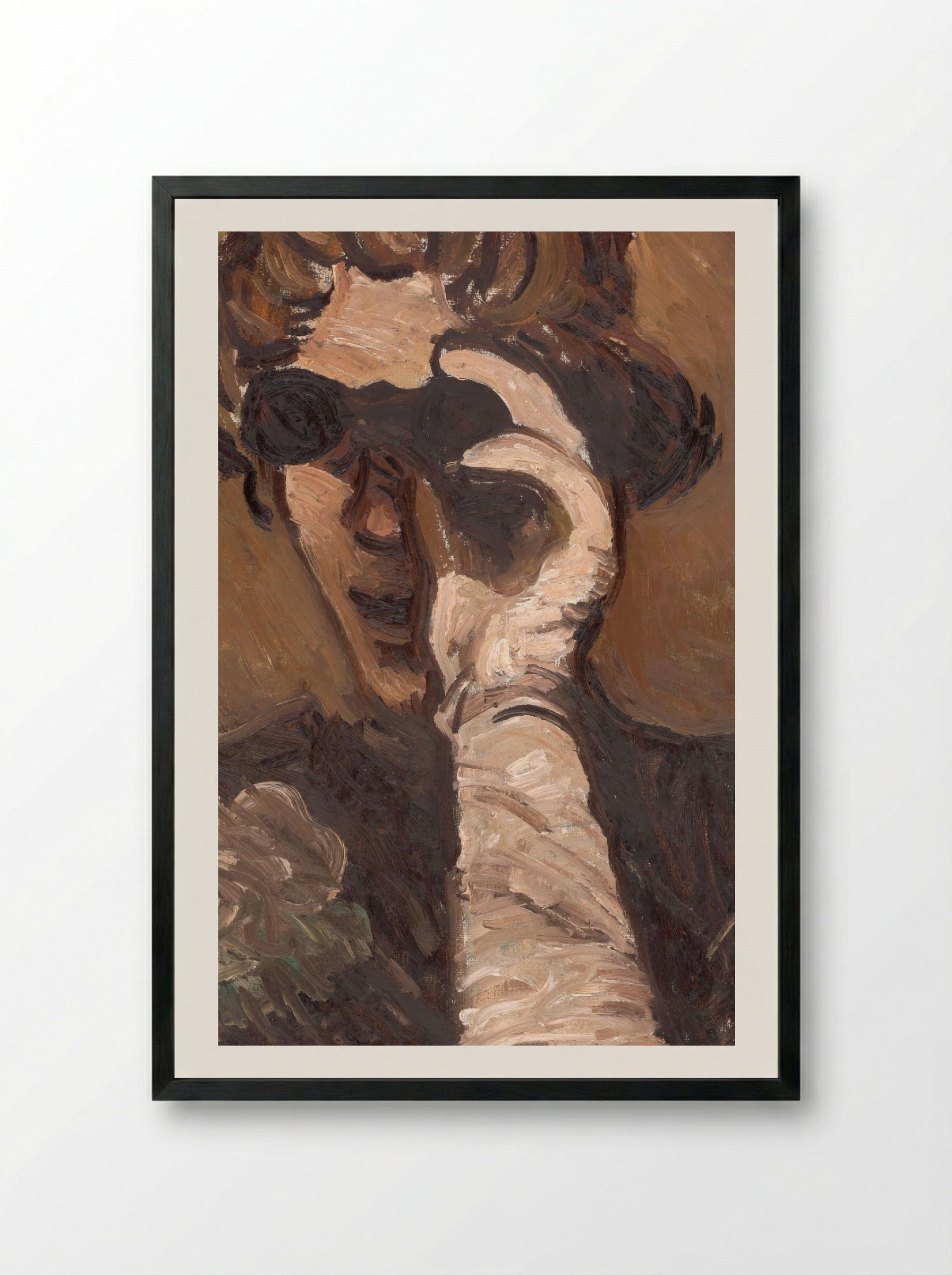 Lady with Opera Glasses - Cyprián Majerník - Framed Print Black