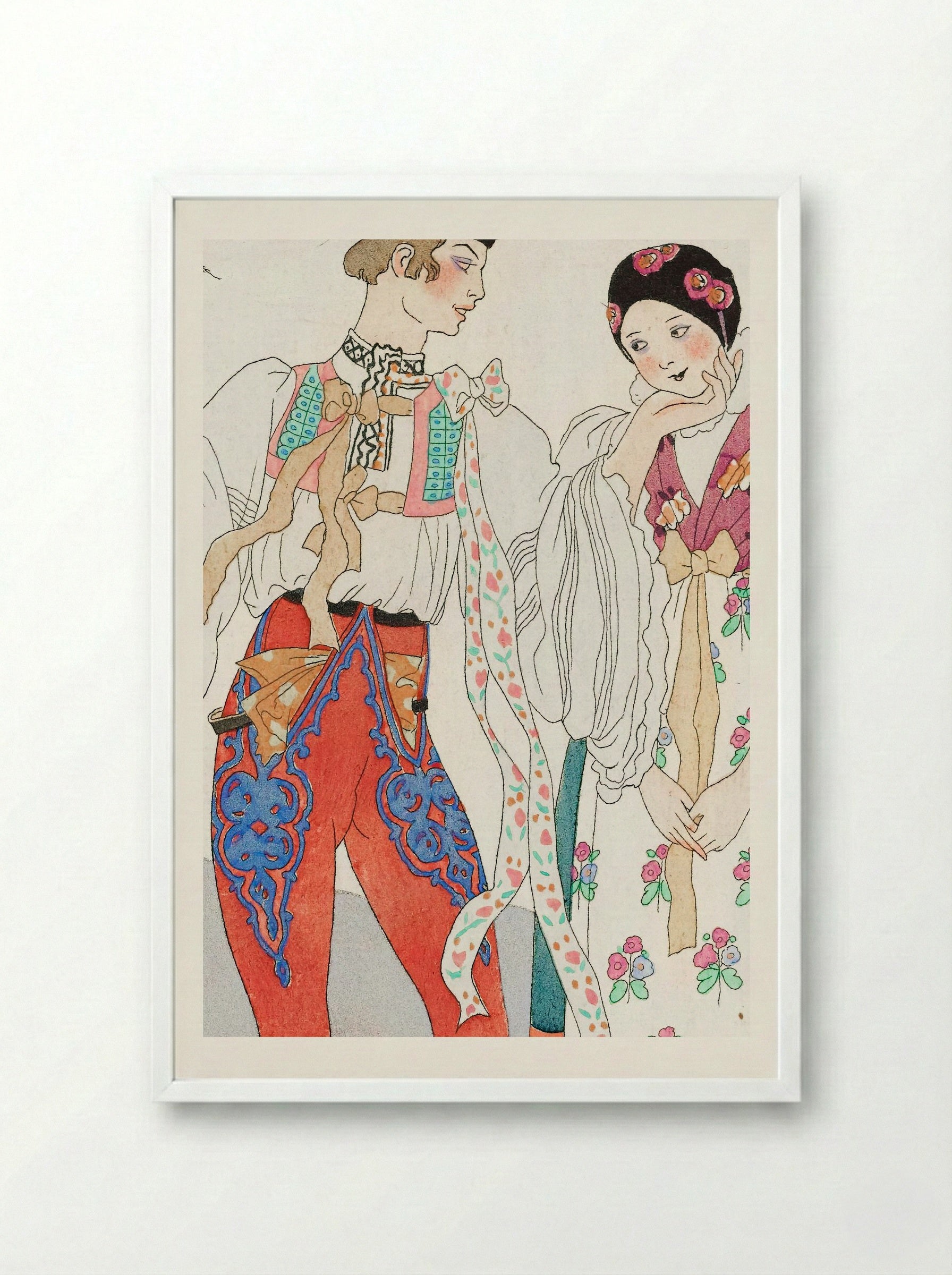 Le Coq du Village - George Barbier - Framed Print White
