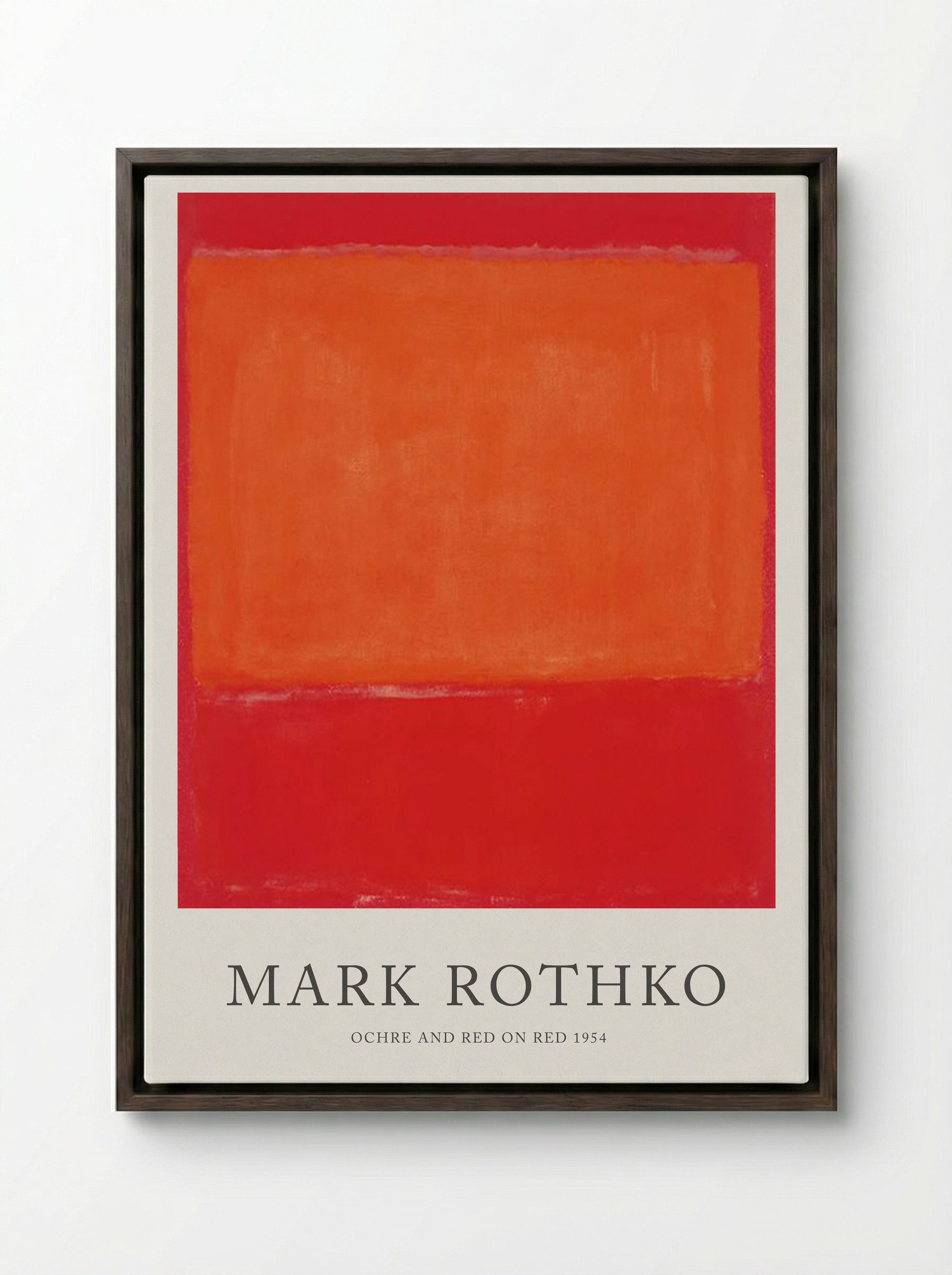 Ochre and Red on Red - Mark Rothko - Framed Canvas Dark Wood