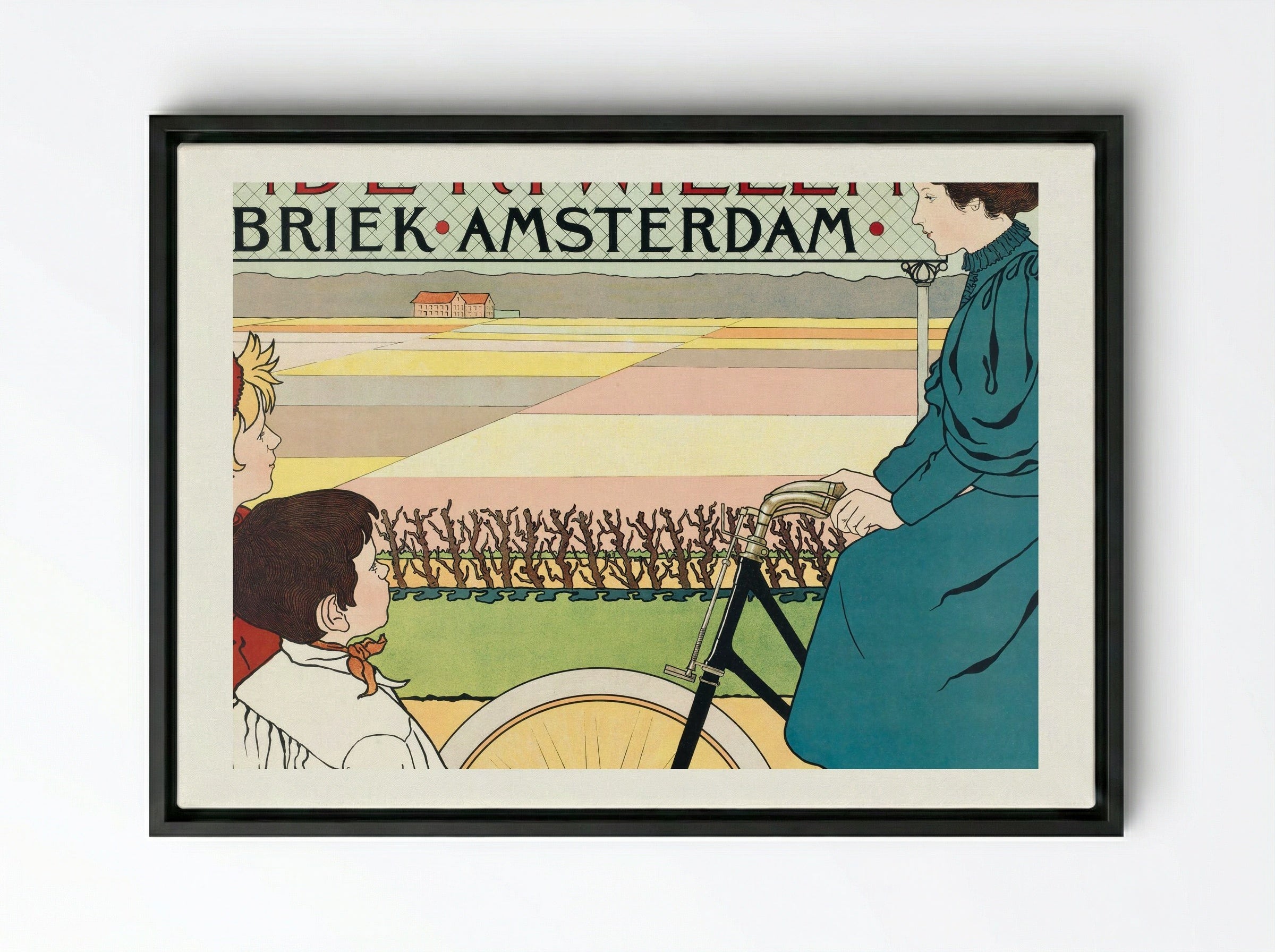 Hinde-Rijwielen Fabriek Amsterdam - Johann Georg van Caspel - Framed Canvas Black