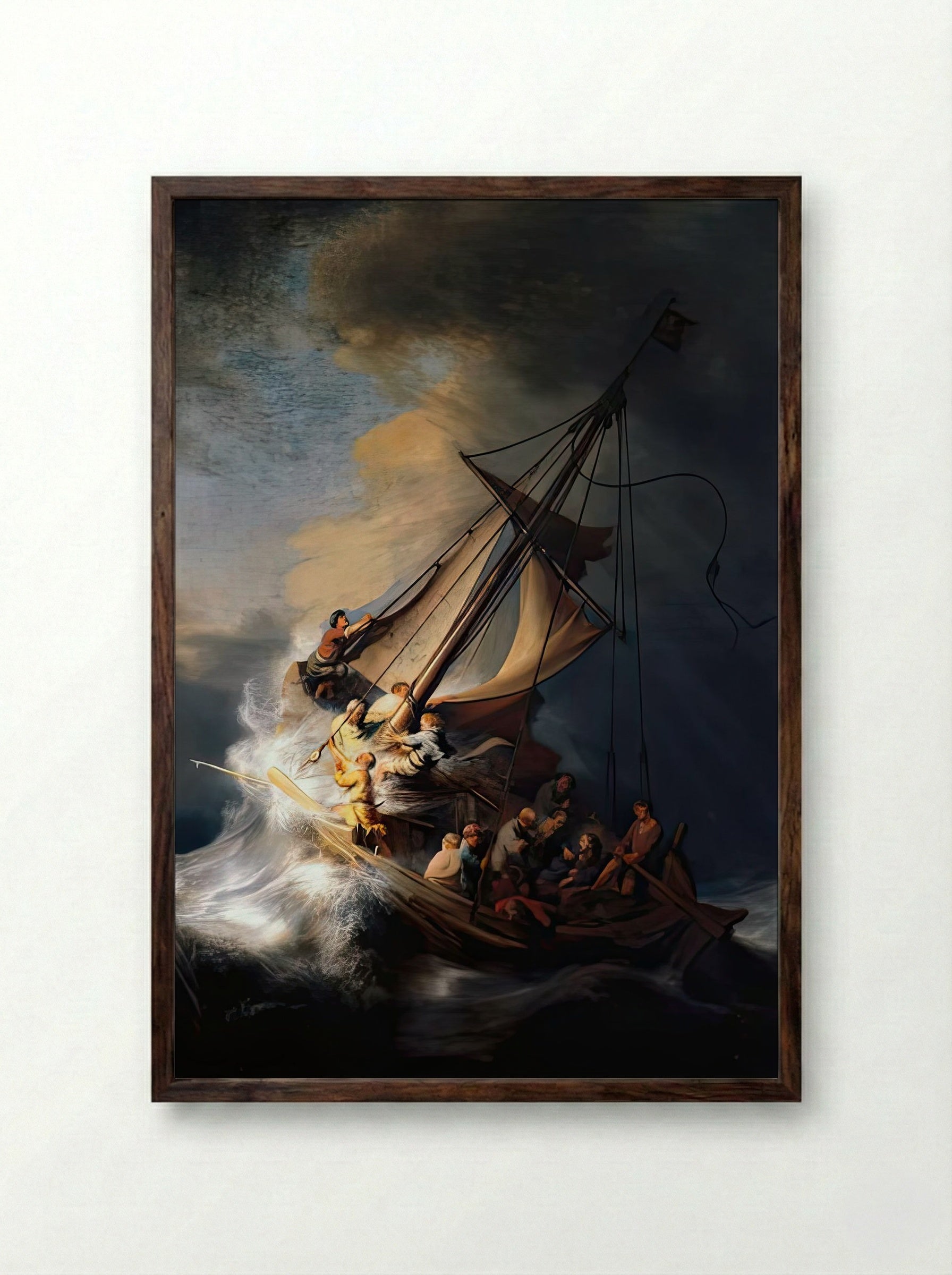 The Storm on the Sea of Galilee - Rembrandt van Rijn - The Storm on the Sea of Galilee_Framed-Print_Dark Wood_CompositorV1_1769815707138
