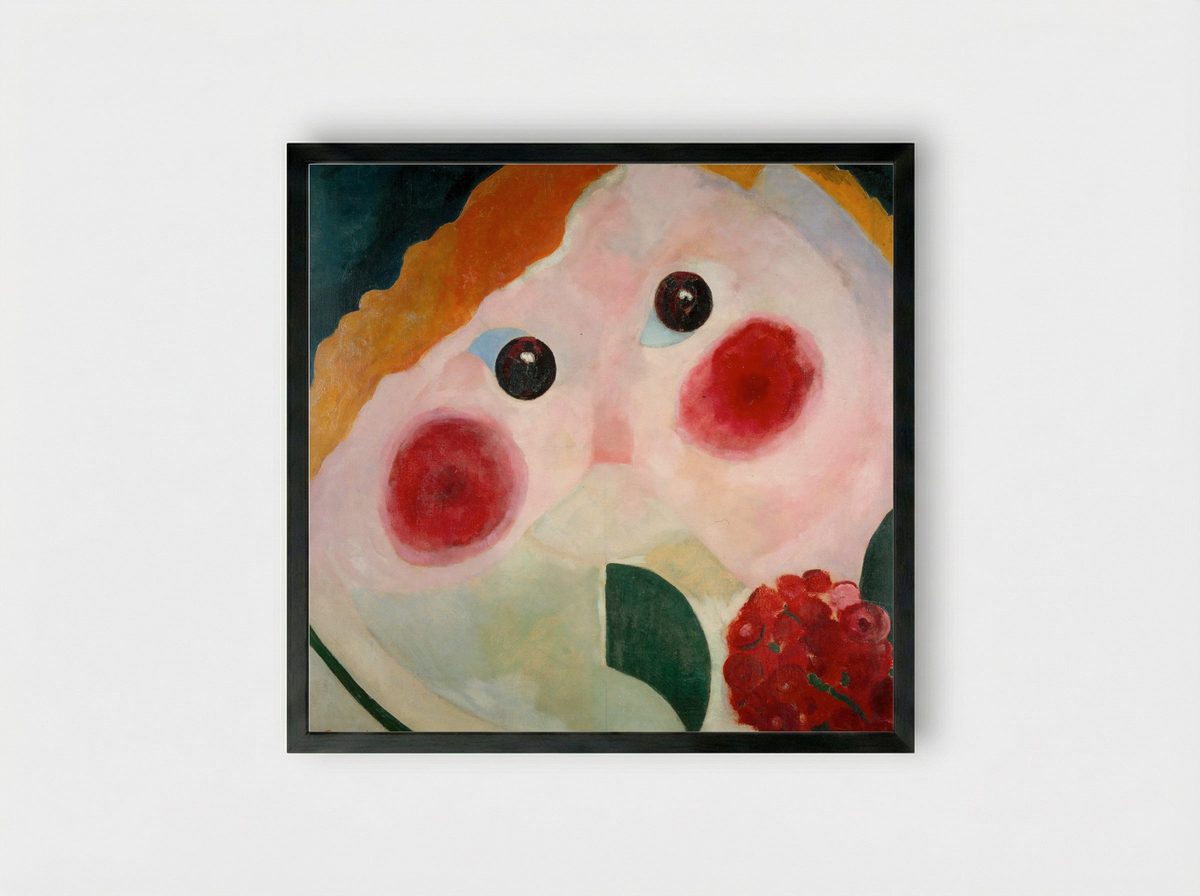 Girl with Ranunculus - Theo van Doesburg - Framed Print Black