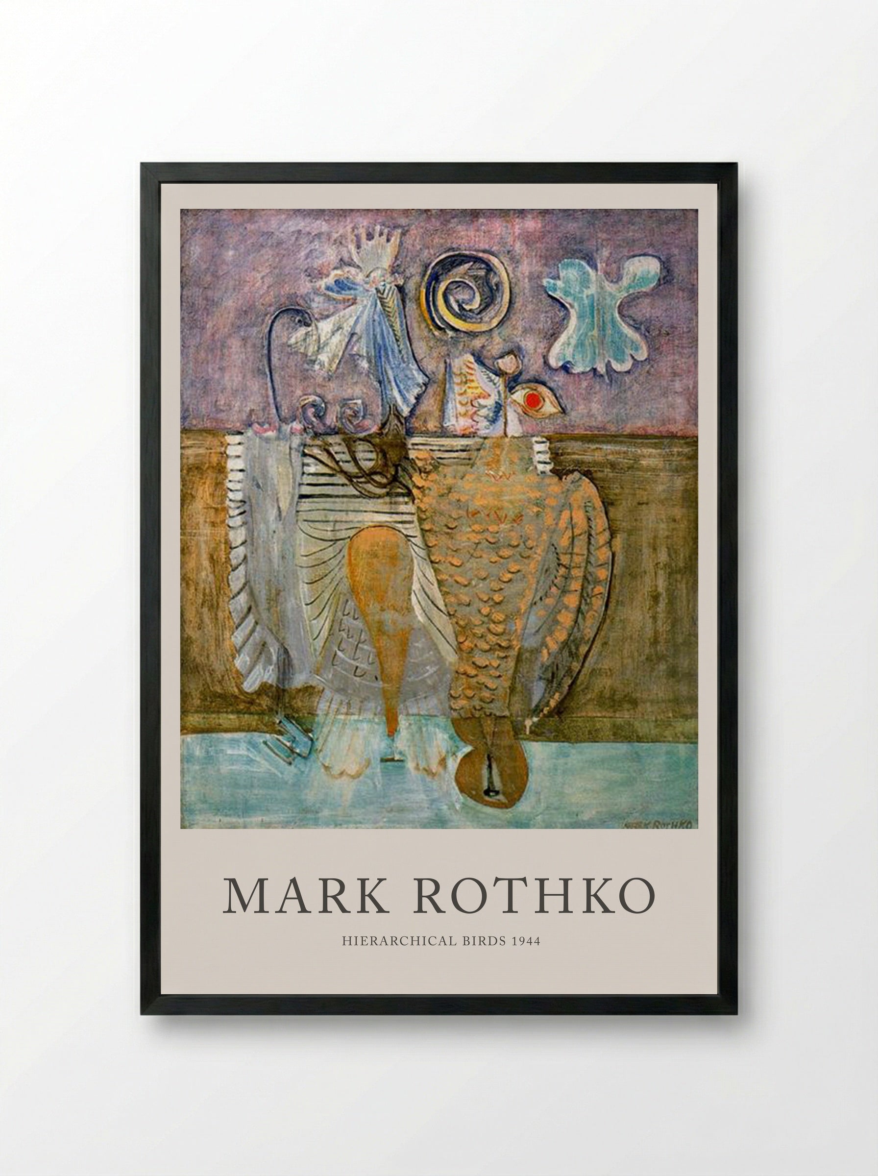 Hierarchical Birds - Mark Rothko - Framed Print Black