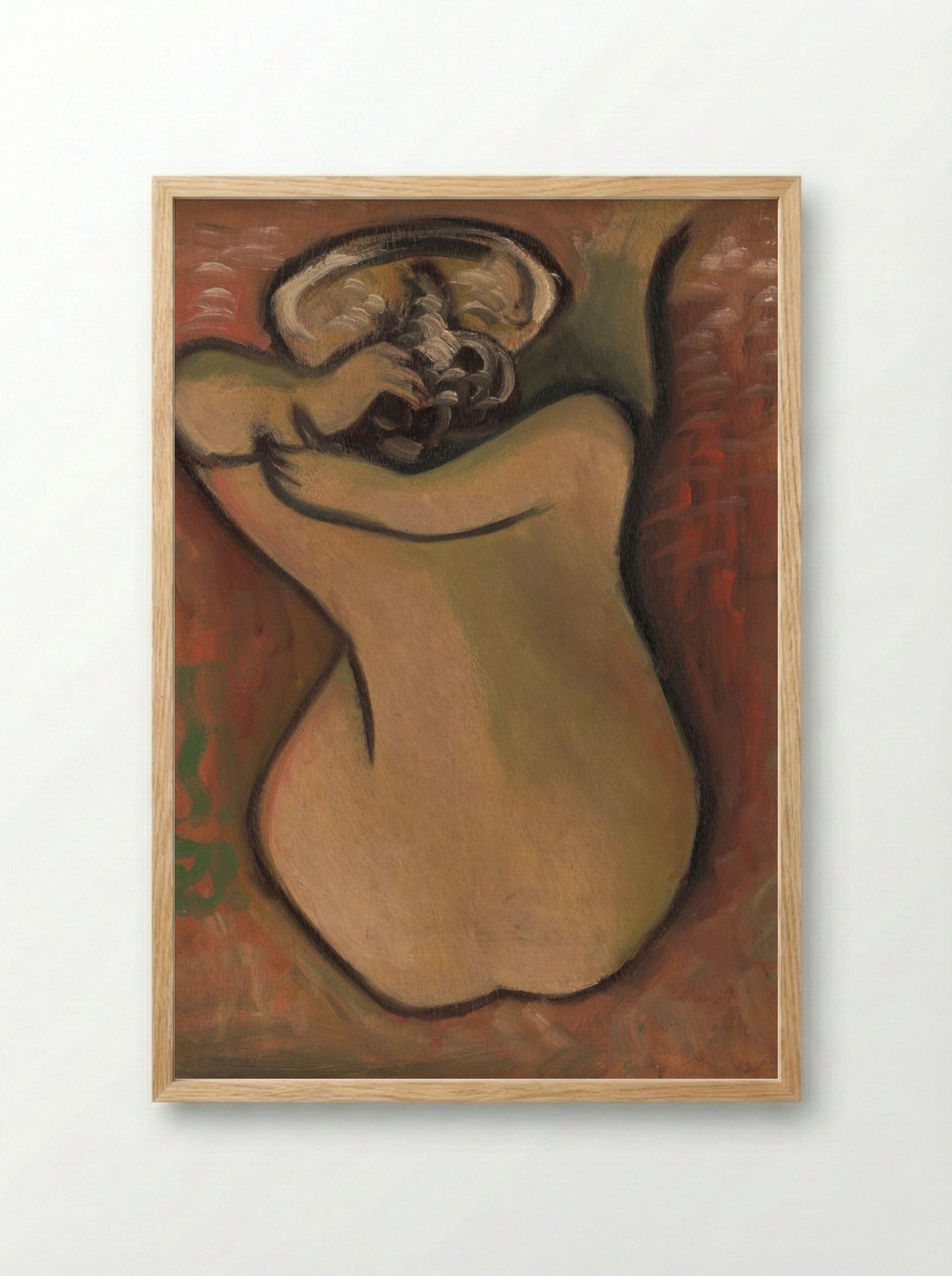 Woman Washing Herself - Mikuláš Galanda - Framed Print Wood