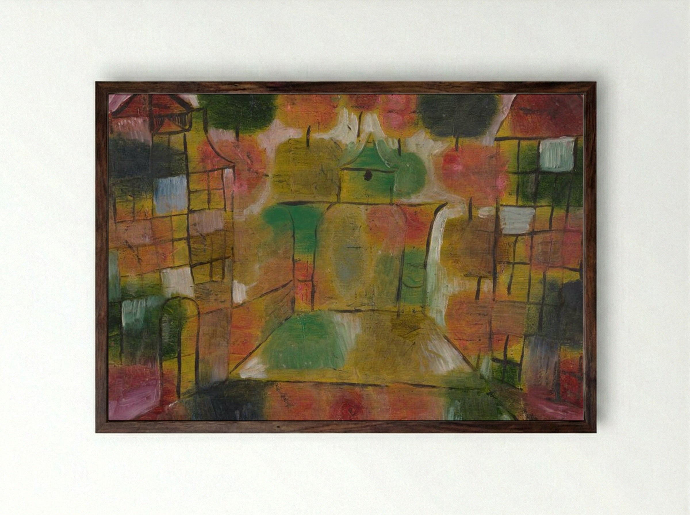 Baum und Architektur, Rhythmen - Paul Klee - Framed Print Dark Wood