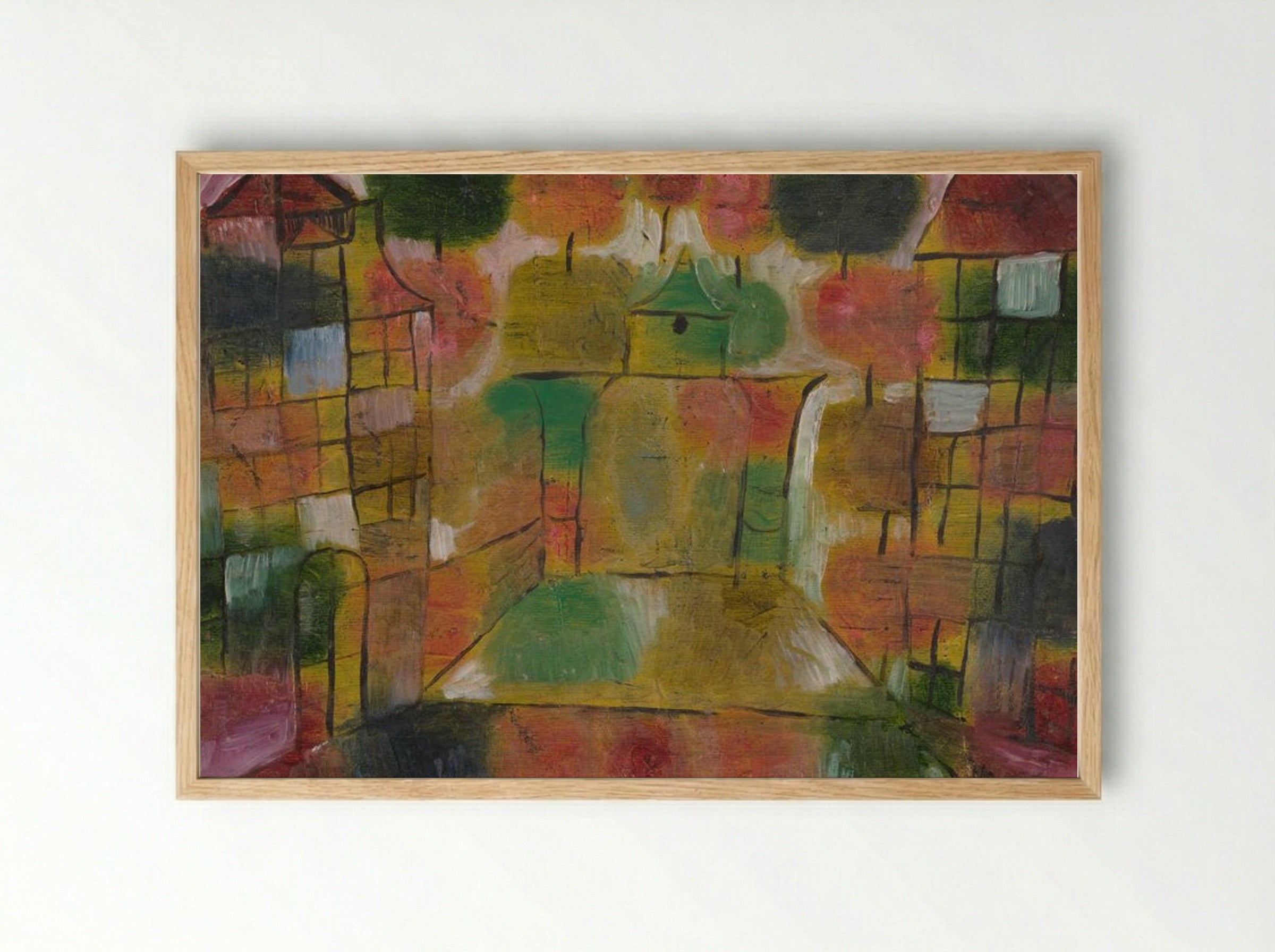 Baum und Architektur, Rhythmen - Paul Klee - Framed Print Wood