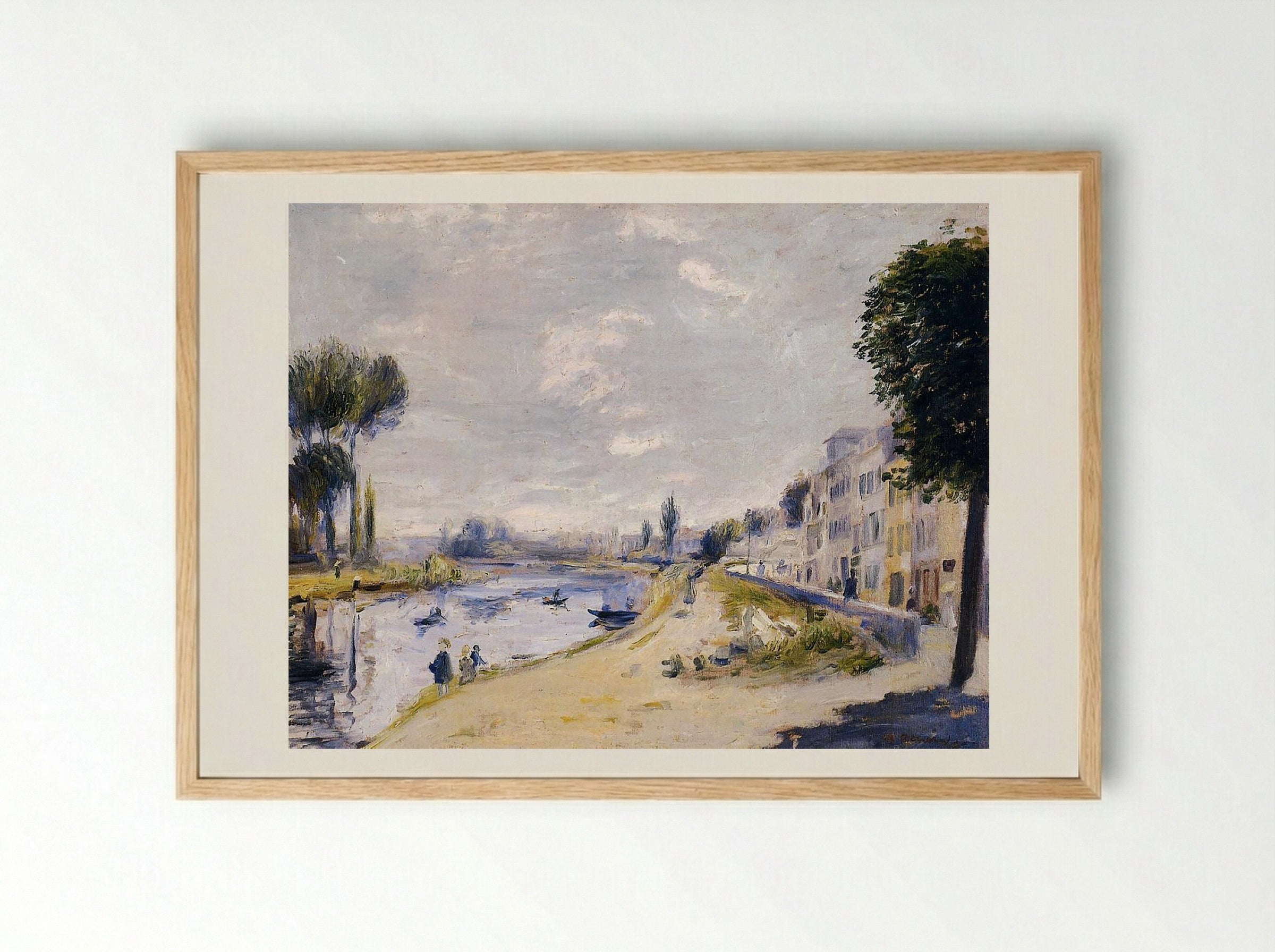 The Banks of the Seine - Pierre-Auguste Renoir - Framed Print Wood