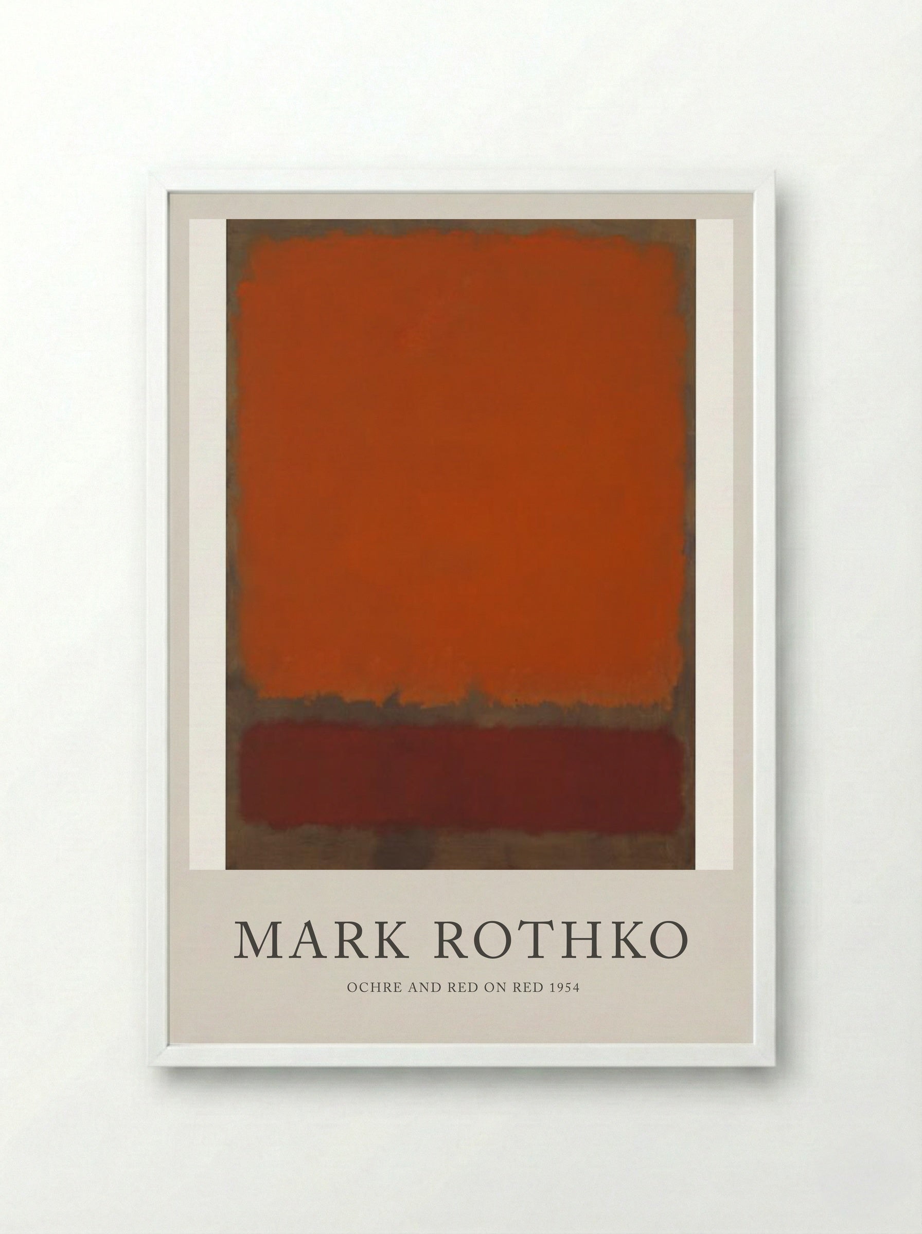 Ochre and Red on Red - Mark Rothko - Framed Print White
