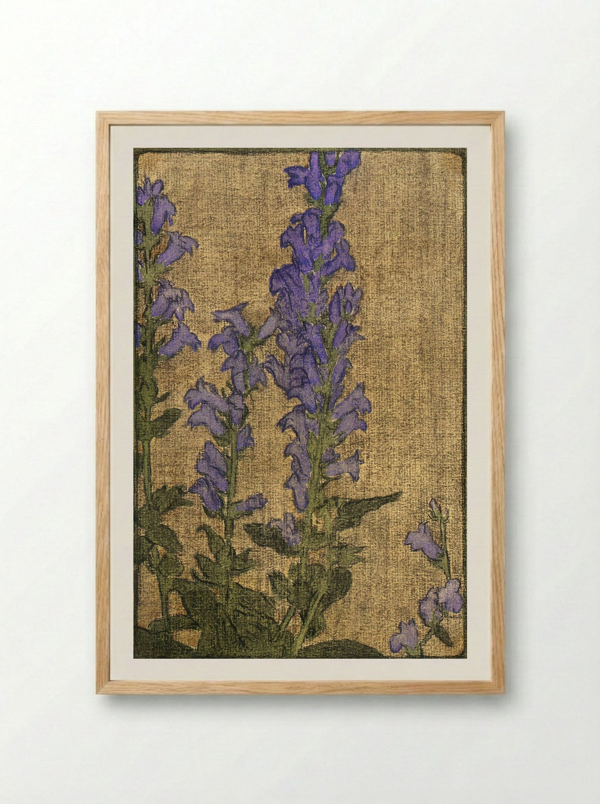 Delphinium (1915) - Hannah Borger Overbeck - Framed Print Wood