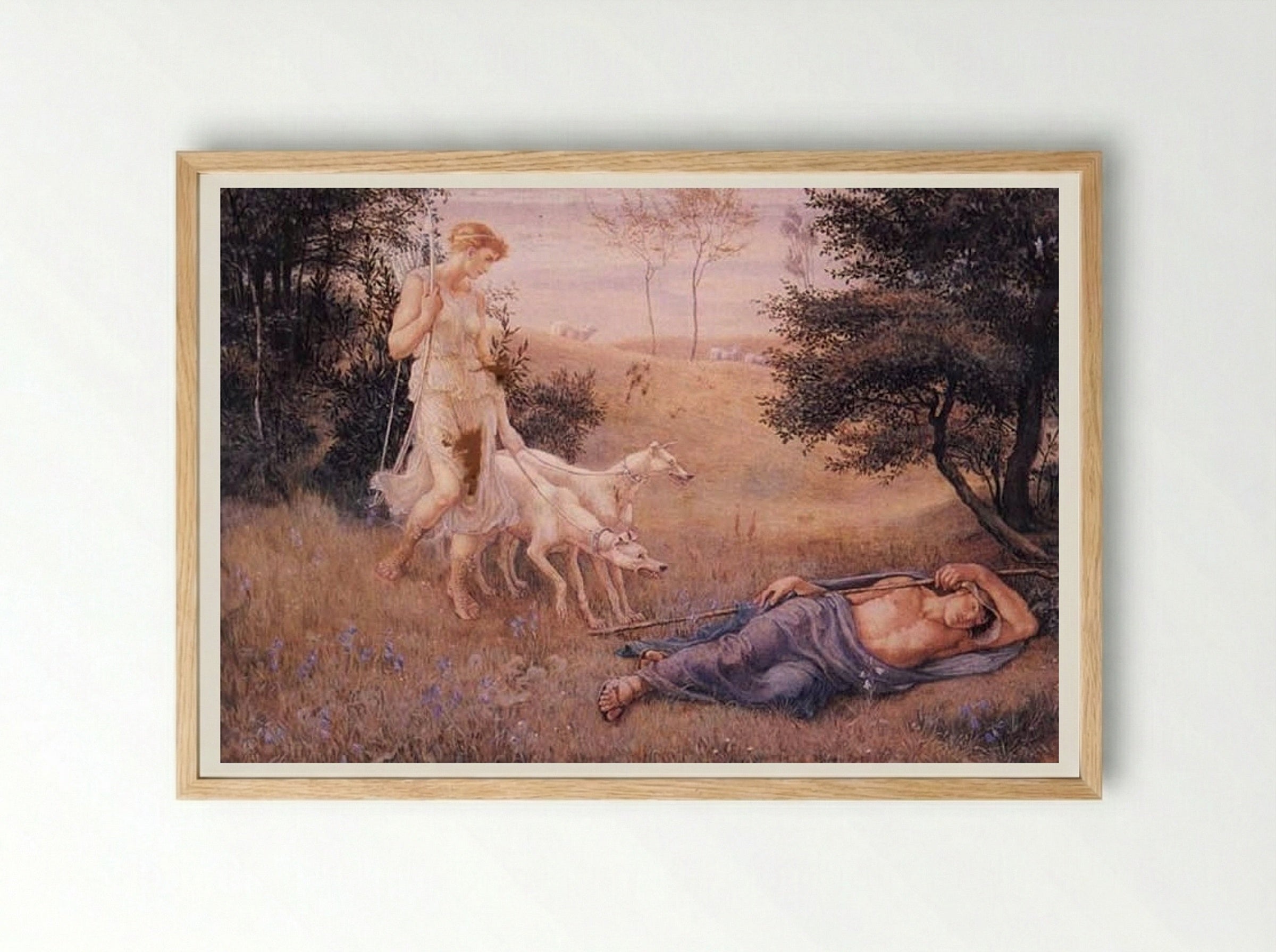 Diana and Endymion - Walter Crane - Framed Print Wood