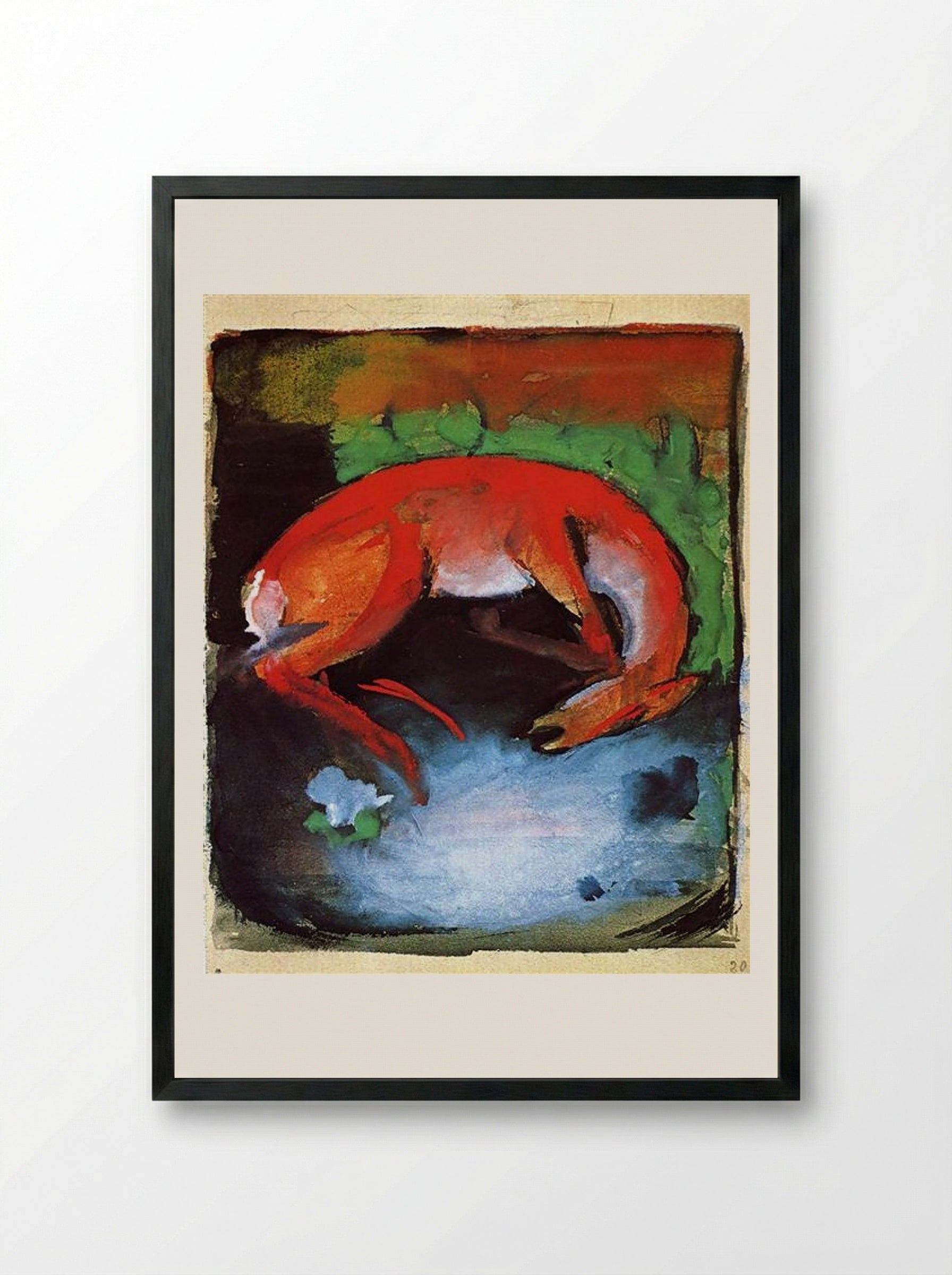 Dead Deer - Franz Marc - Framed Print Black