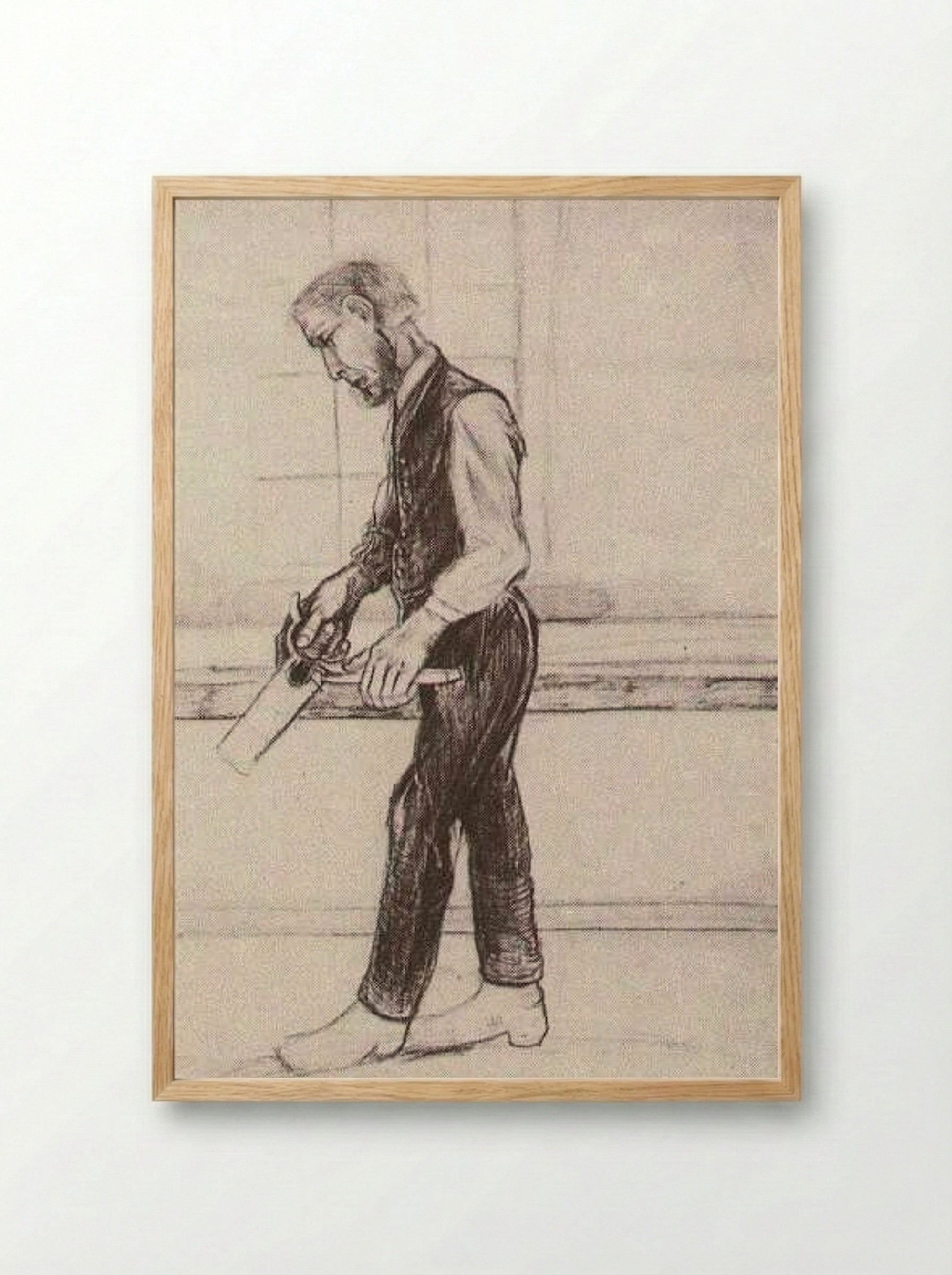 Carpenter (Man with Saw) - Vincent van Gogh - Framed Print Wood