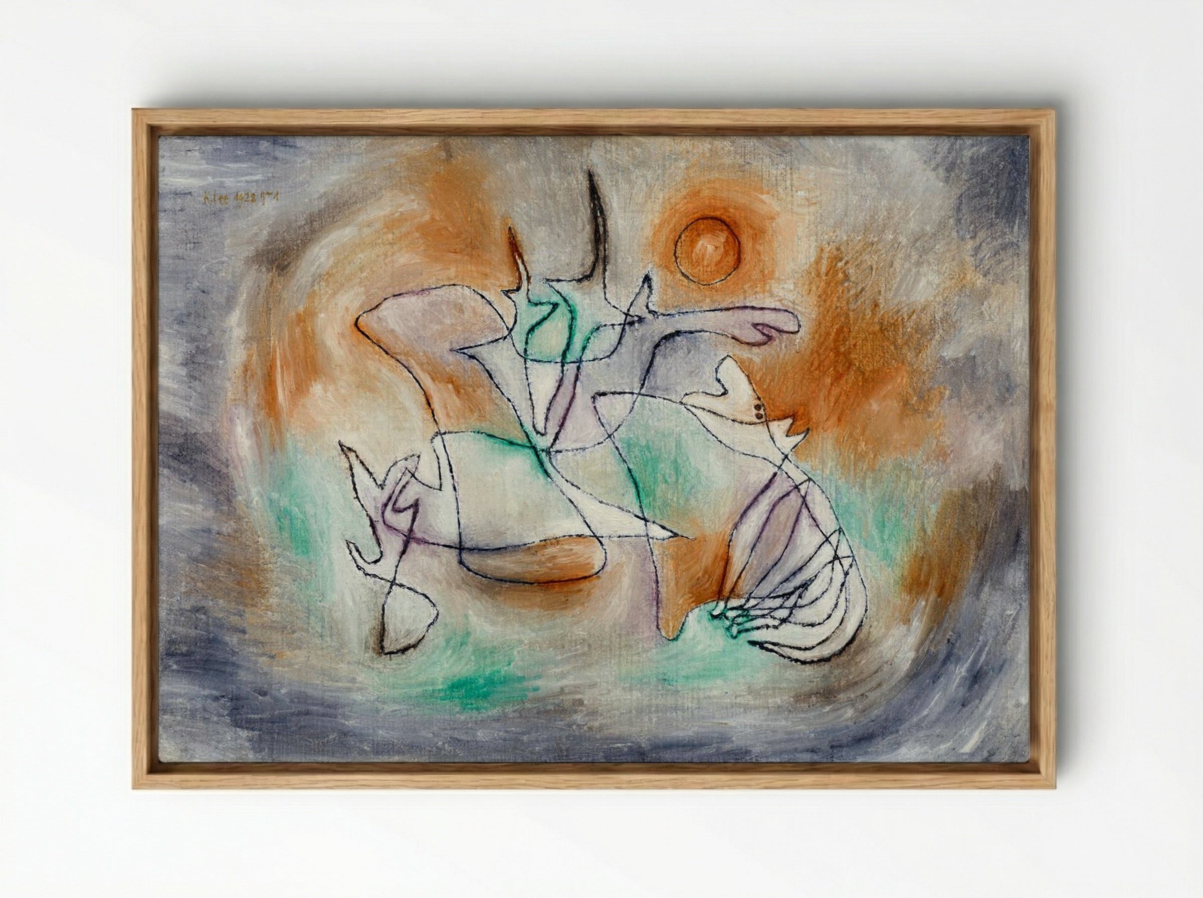 Howling Dog - Paul Klee - Framed Canvas Wood