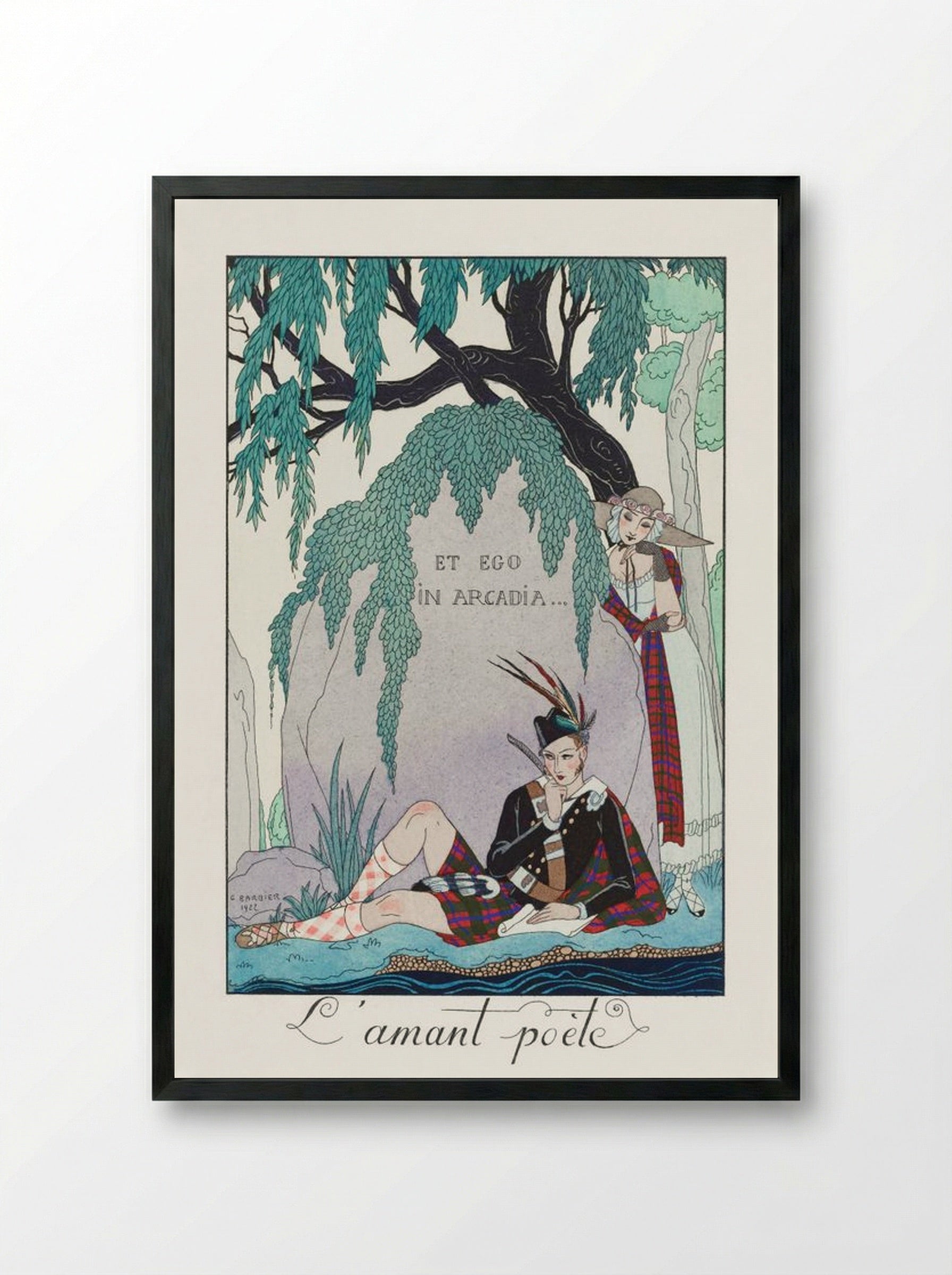L'Amant Poète - George Barbier - Framed Print Black