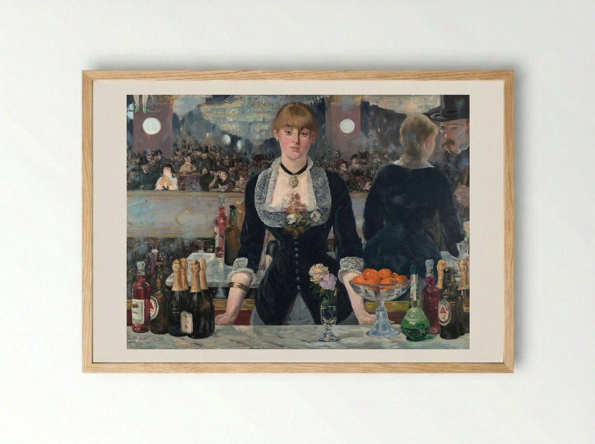 A Bar at the Folies-Bergère - Édouard Manet - Framed Print Wood