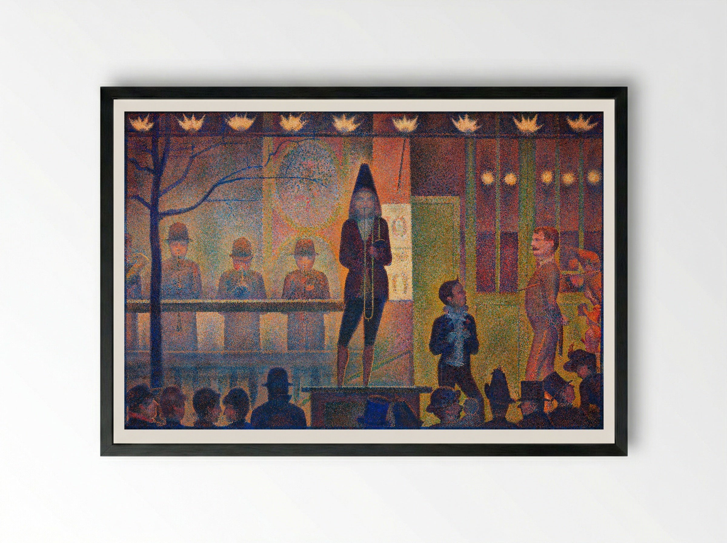 Circus Sideshow (Parade de Cirque) - Georges Seurat - Framed Print Black