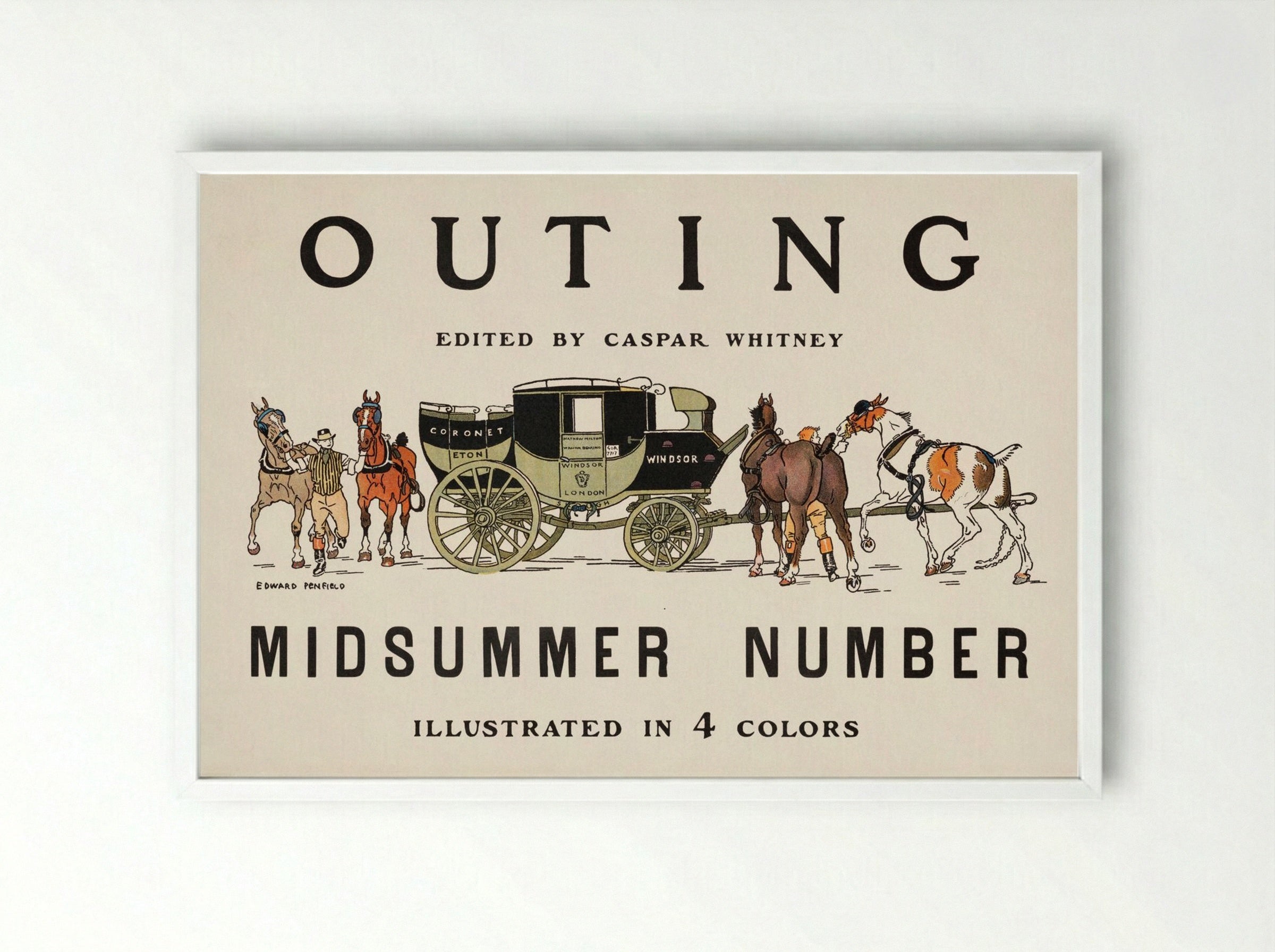 Outing, Midsummer Number - Edward Penfield - Framed Print White