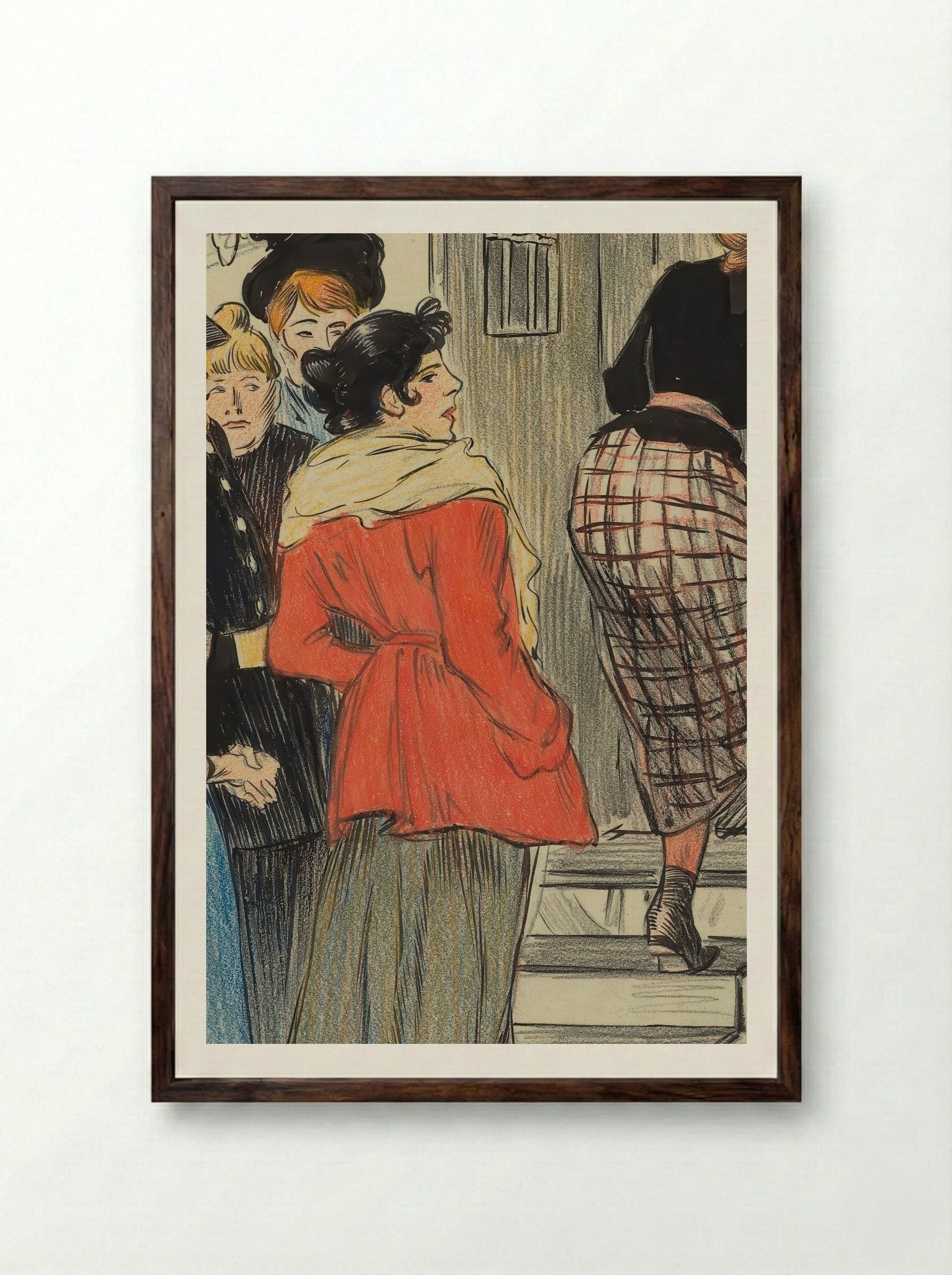 La Rafle - Théophile Alexandre Steinlen - Framed Print Dark Wood