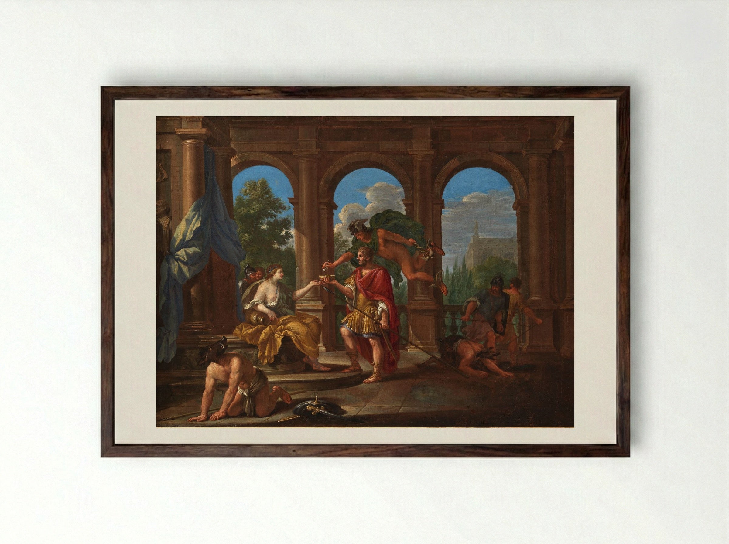 Church and Odysseus - Pietro da Cortona - Framed Print Dark Wood