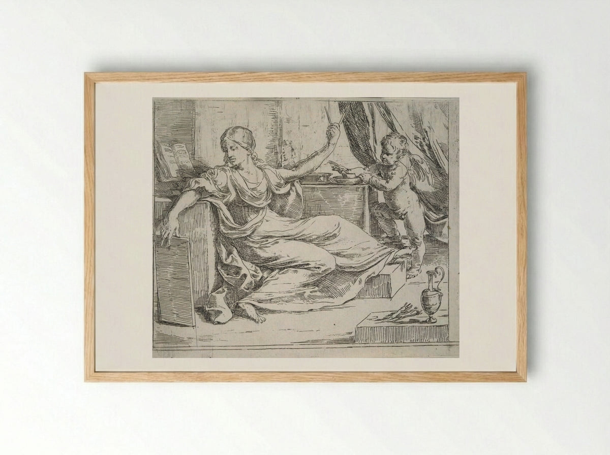 Allegory of Learning - Guido Reni - Framed Print Wood