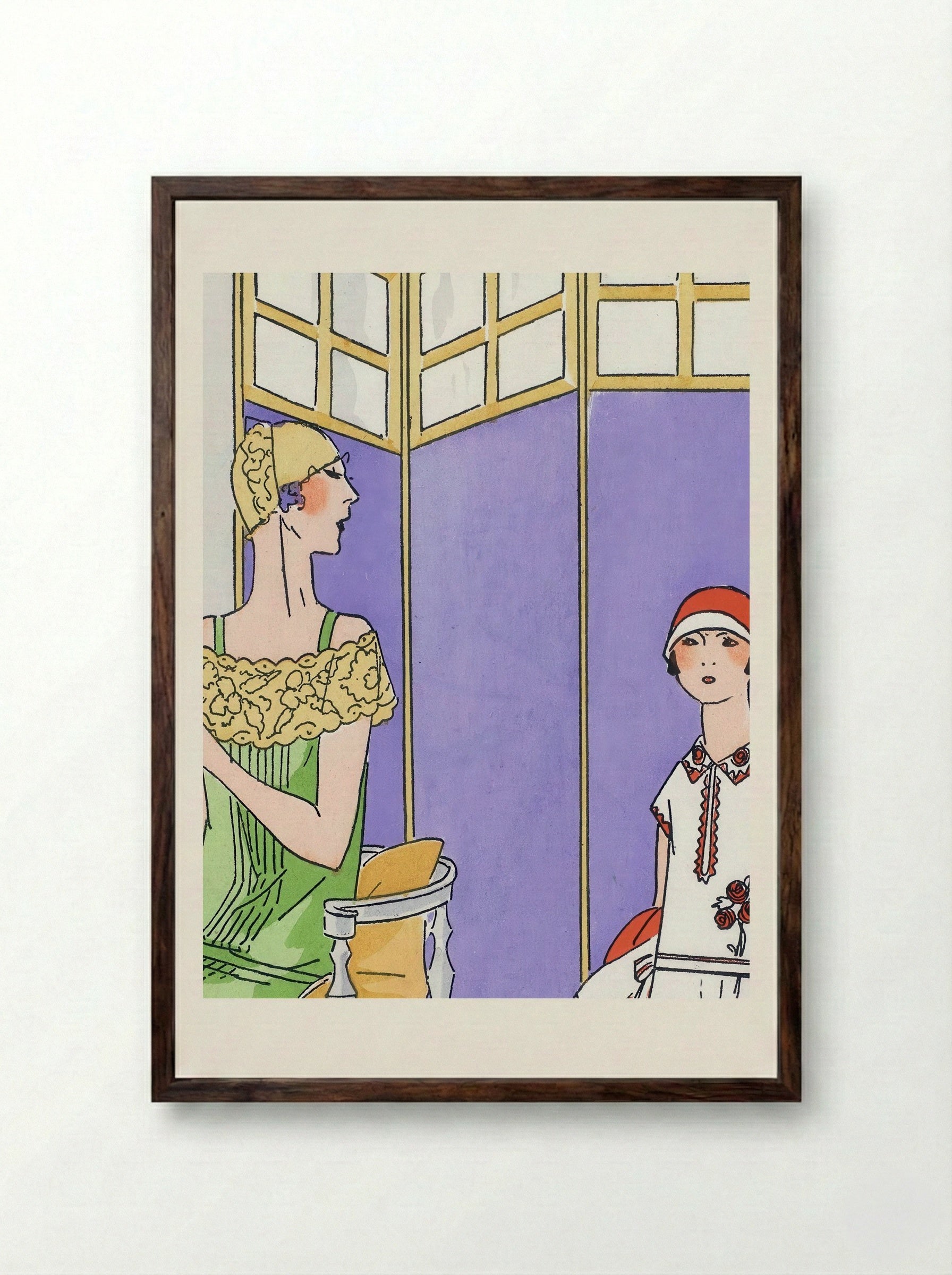 Woman at the Dressing Table - Maggy Rouff - Framed Print Dark Wood