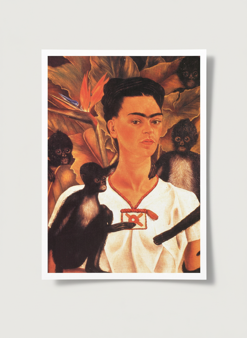 Self-Portrait with Monkeys - Frida Kahlo - Poster