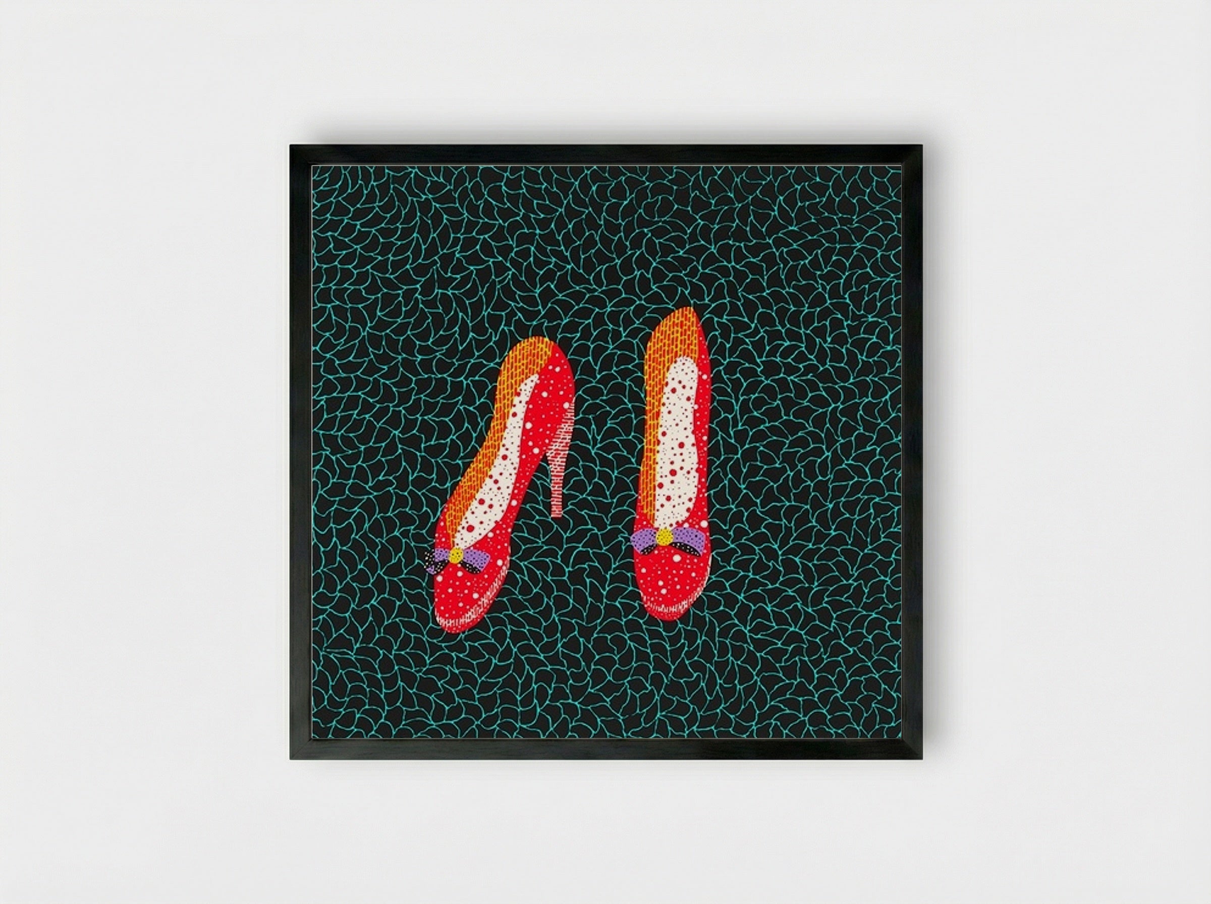 Shoes - Yayoi Kusama - Framed Print Black