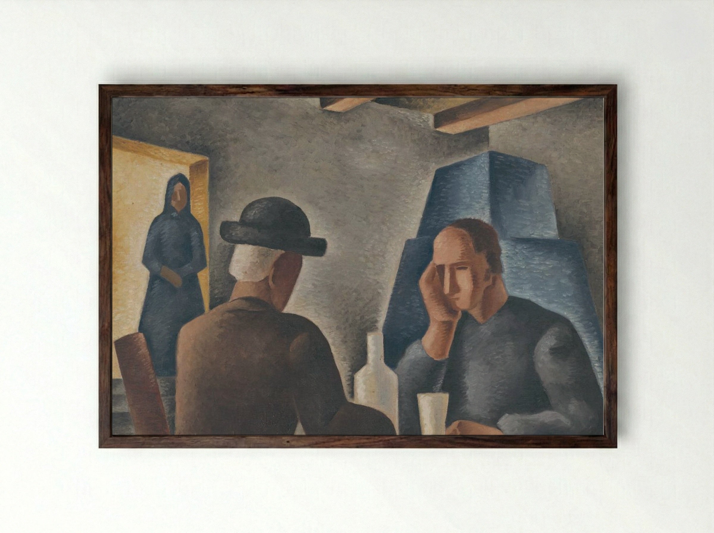 In an Inn - Mikuláš Galanda - Framed Print Dark Wood