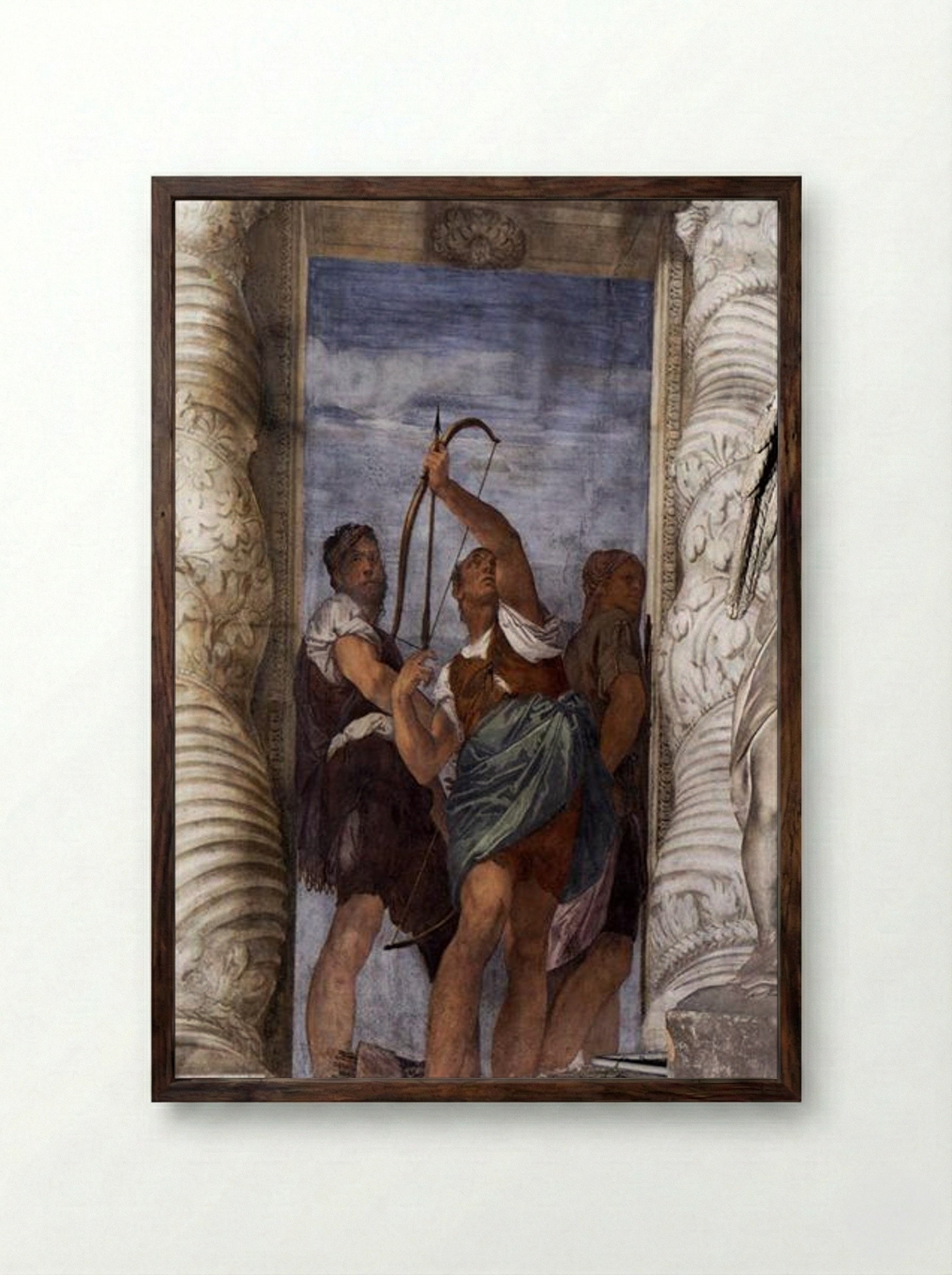 Three Archers - Paolo Veronese - Framed Print Dark Wood