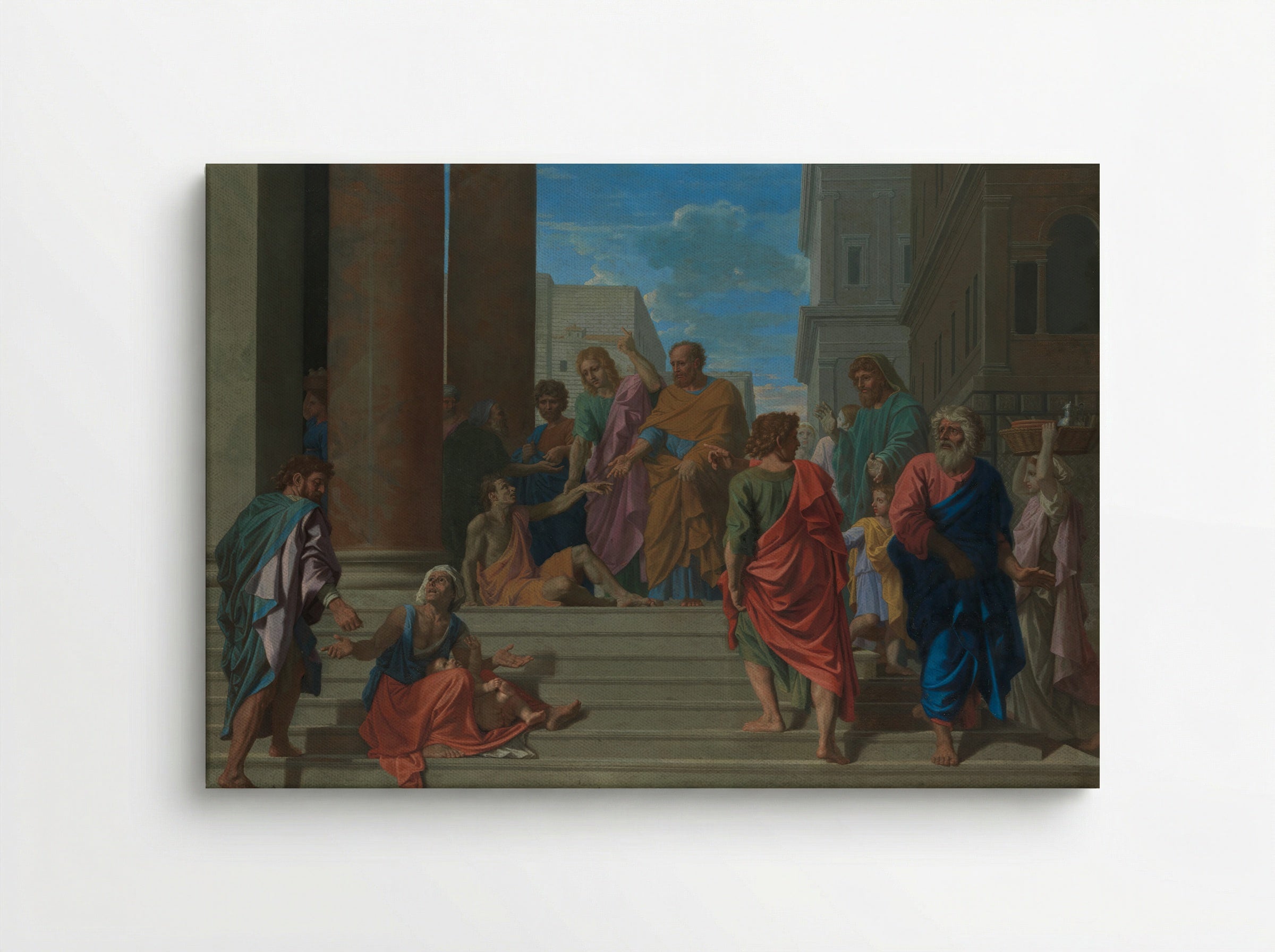 Saints Peter and John Healing the Lame Man - Nicolas Poussin - Canvas