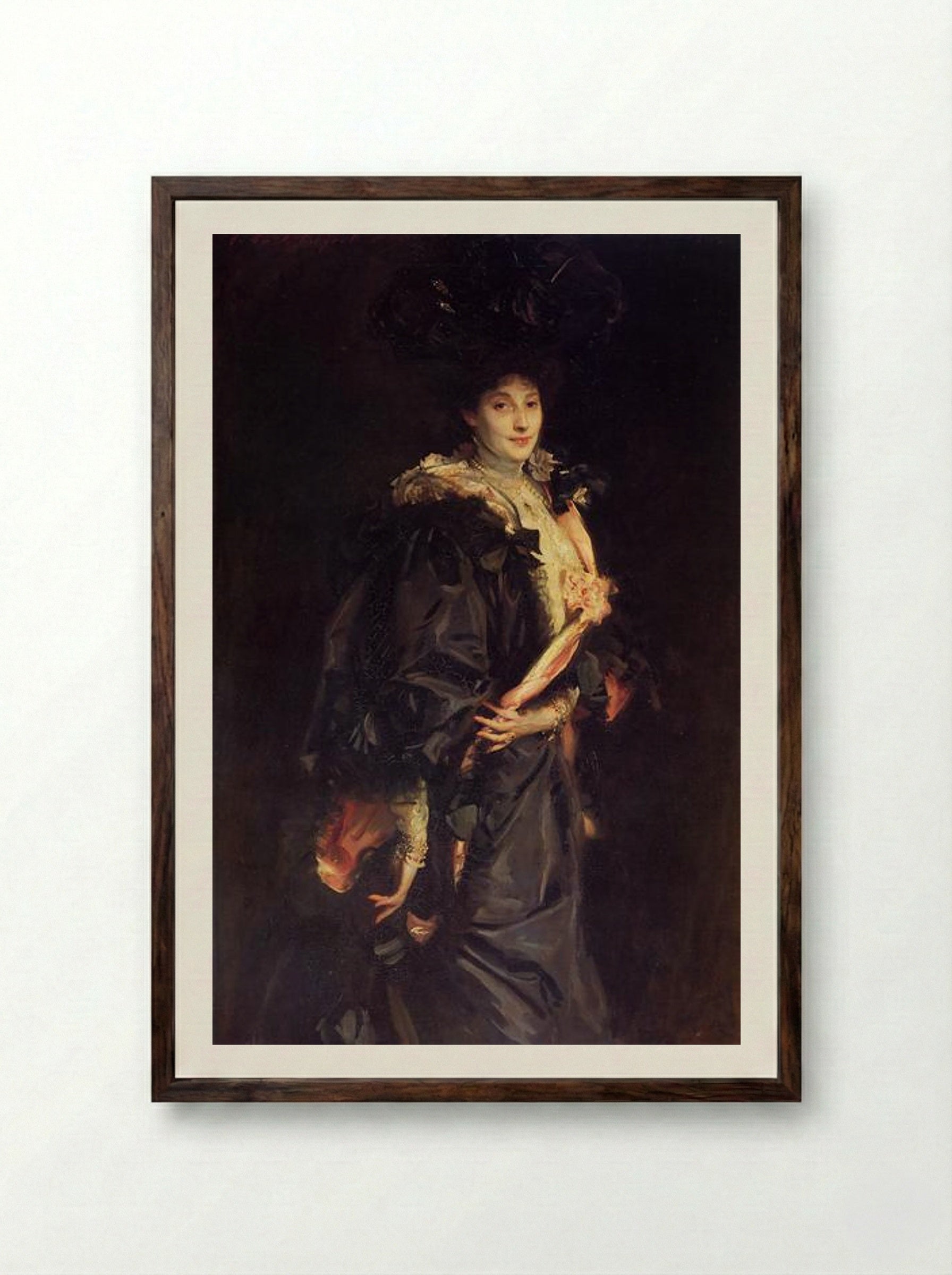 Portrait of Lady Sassoon - John Singer Sargent - Framed Print Dark Wood