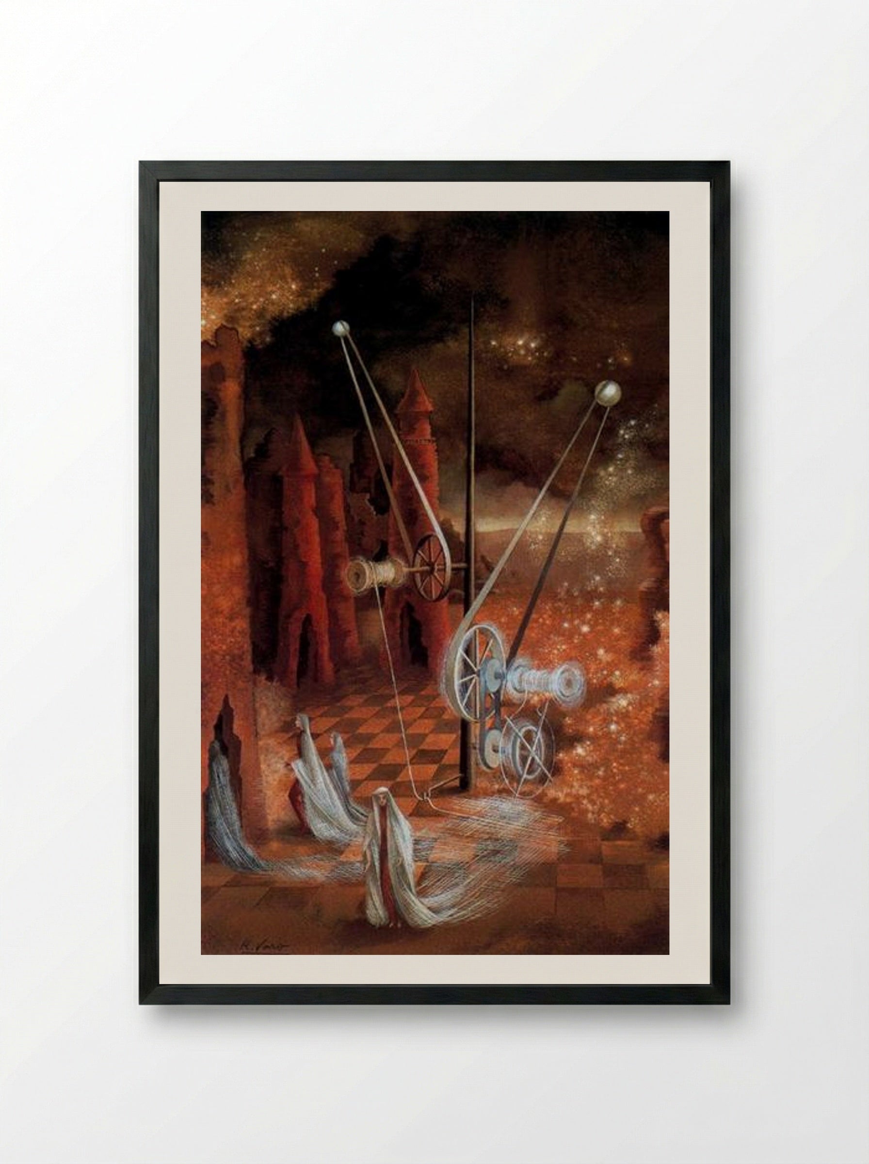 Premonition - Remedios Varo - Framed Print Black
