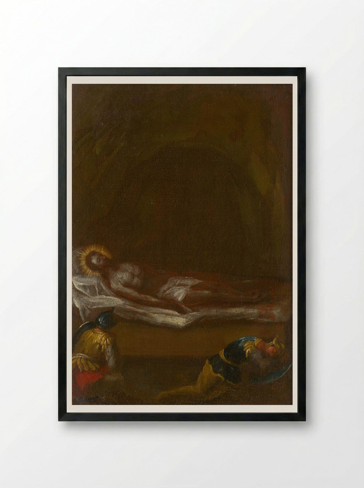 Jesus is Laid in the Tomb - Fine Art Print - Framed Print Black