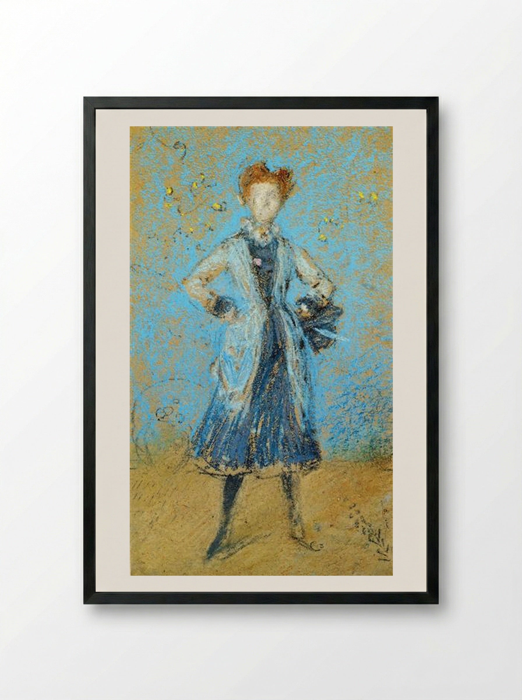 The Blue Girl - James McNeill Whistler - Framed Print Black
