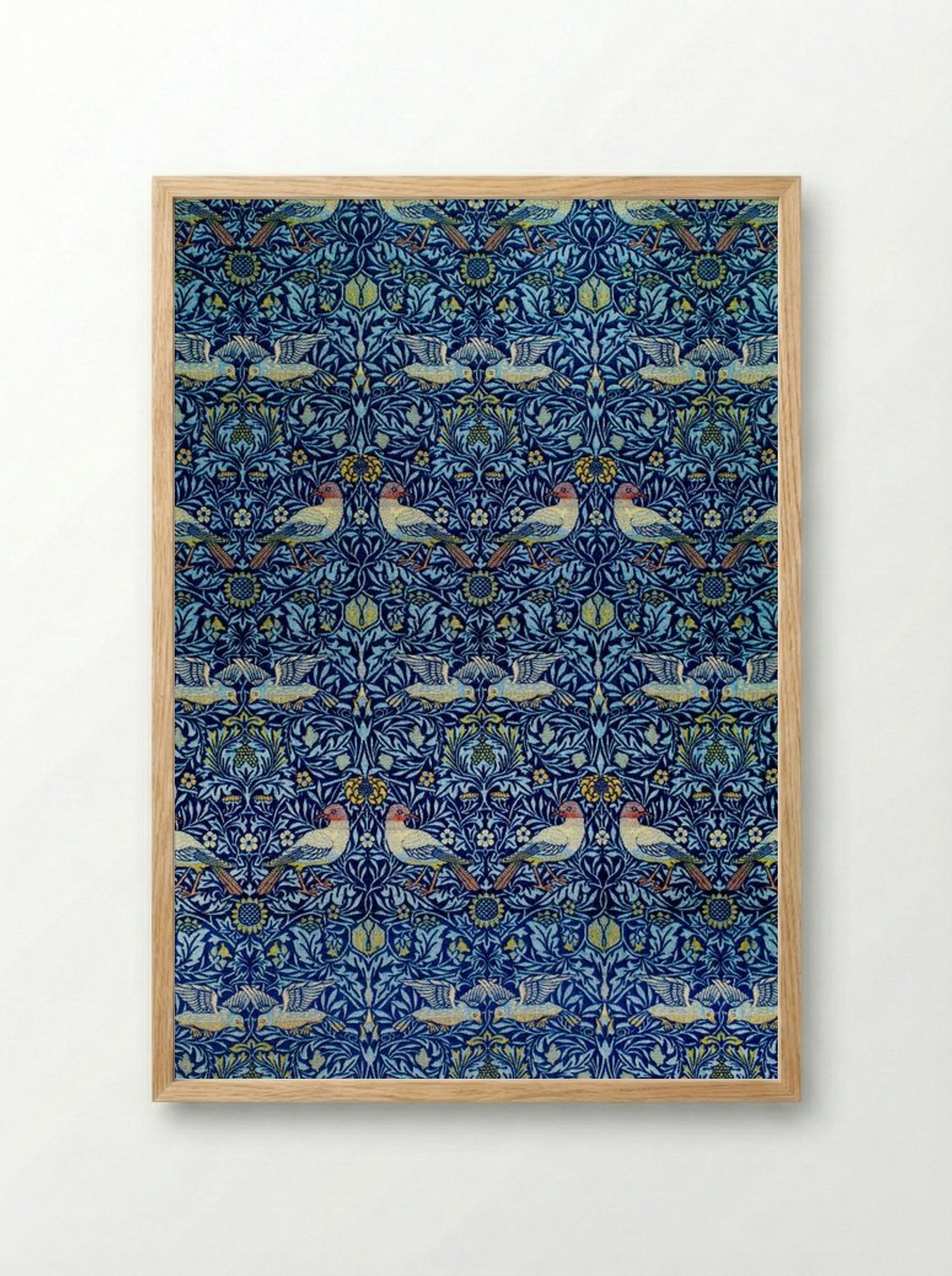 Bird (Wool Curtain Fabric Design) - William Morris - Framed Print Wood