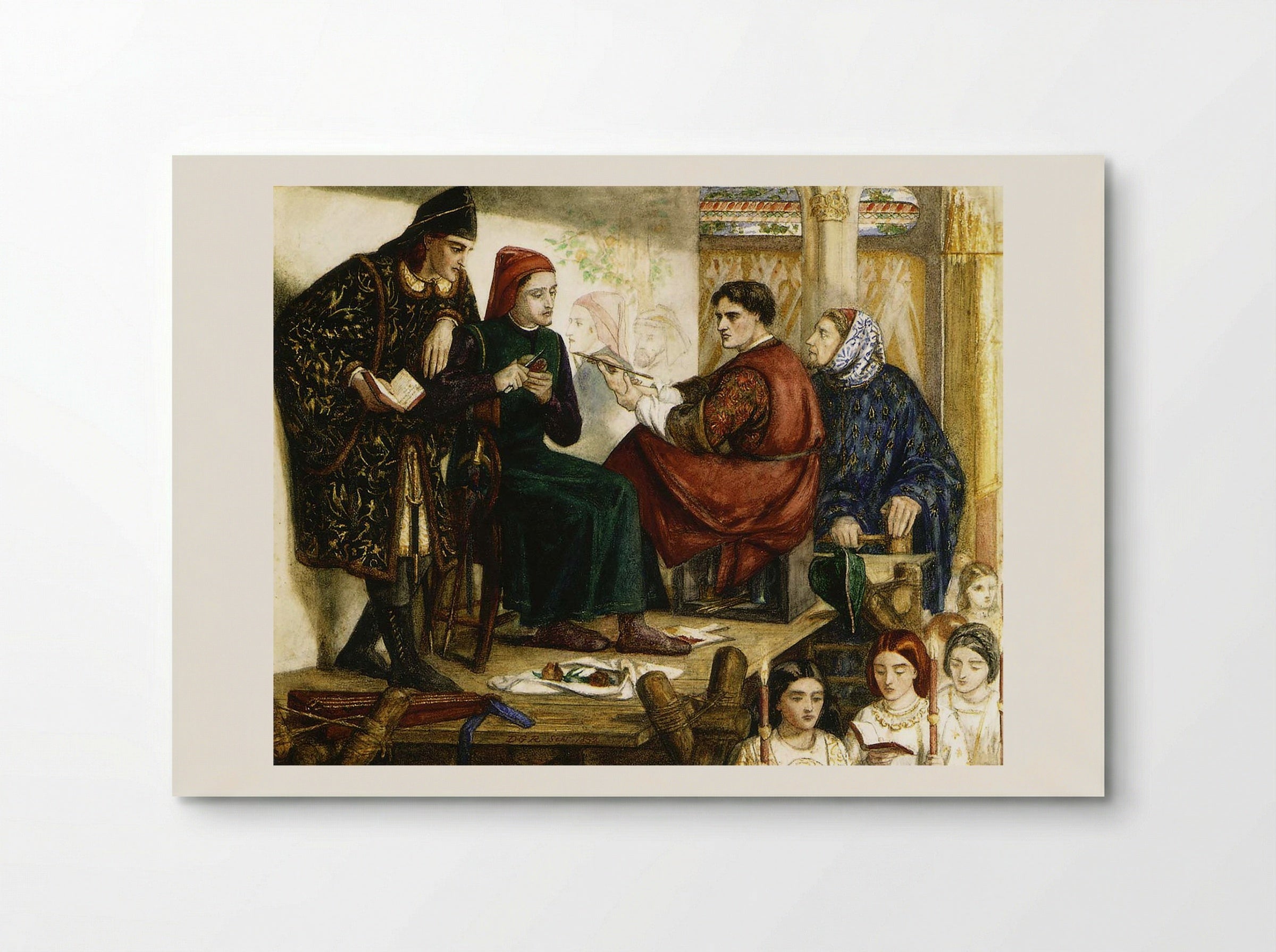 Giotto Painting the Portrait of Dante - Dante Gabriel Rossetti - Poster
