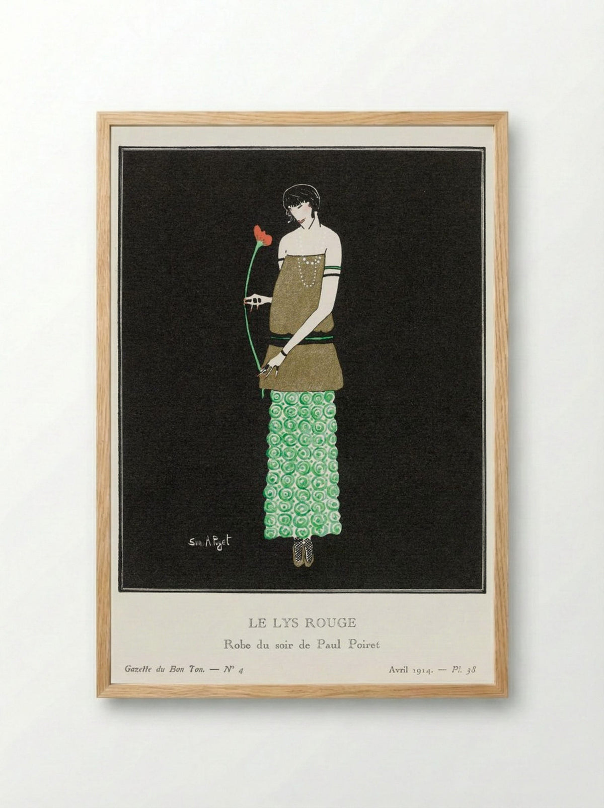 Le Lys Rouge, Robe du Soir de Paul Poiret - Simone A. Puget - Framed Print Wood
