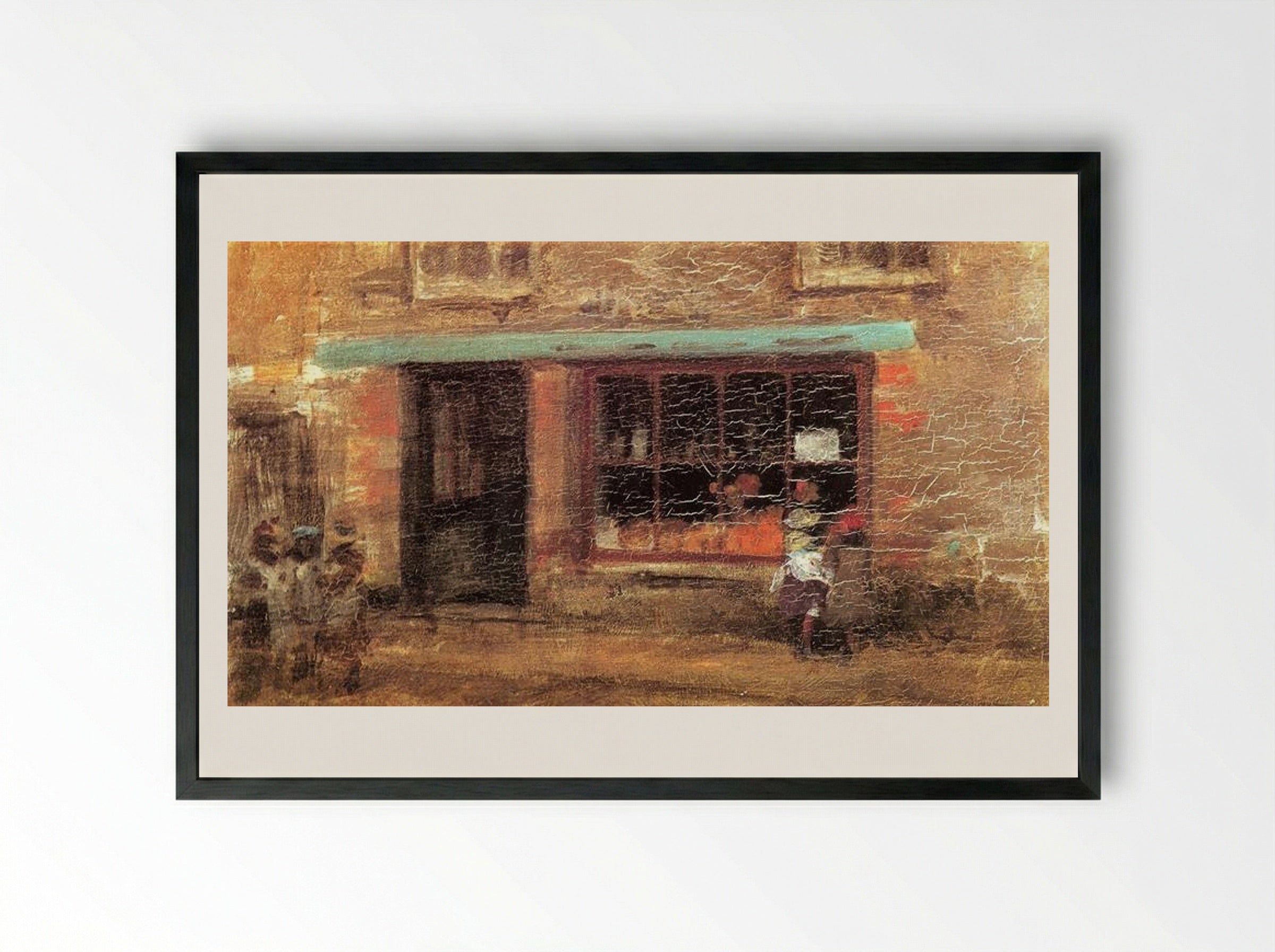 Blue and Orange: The Sweet Shop - James McNeill Whistler - Framed Print Black